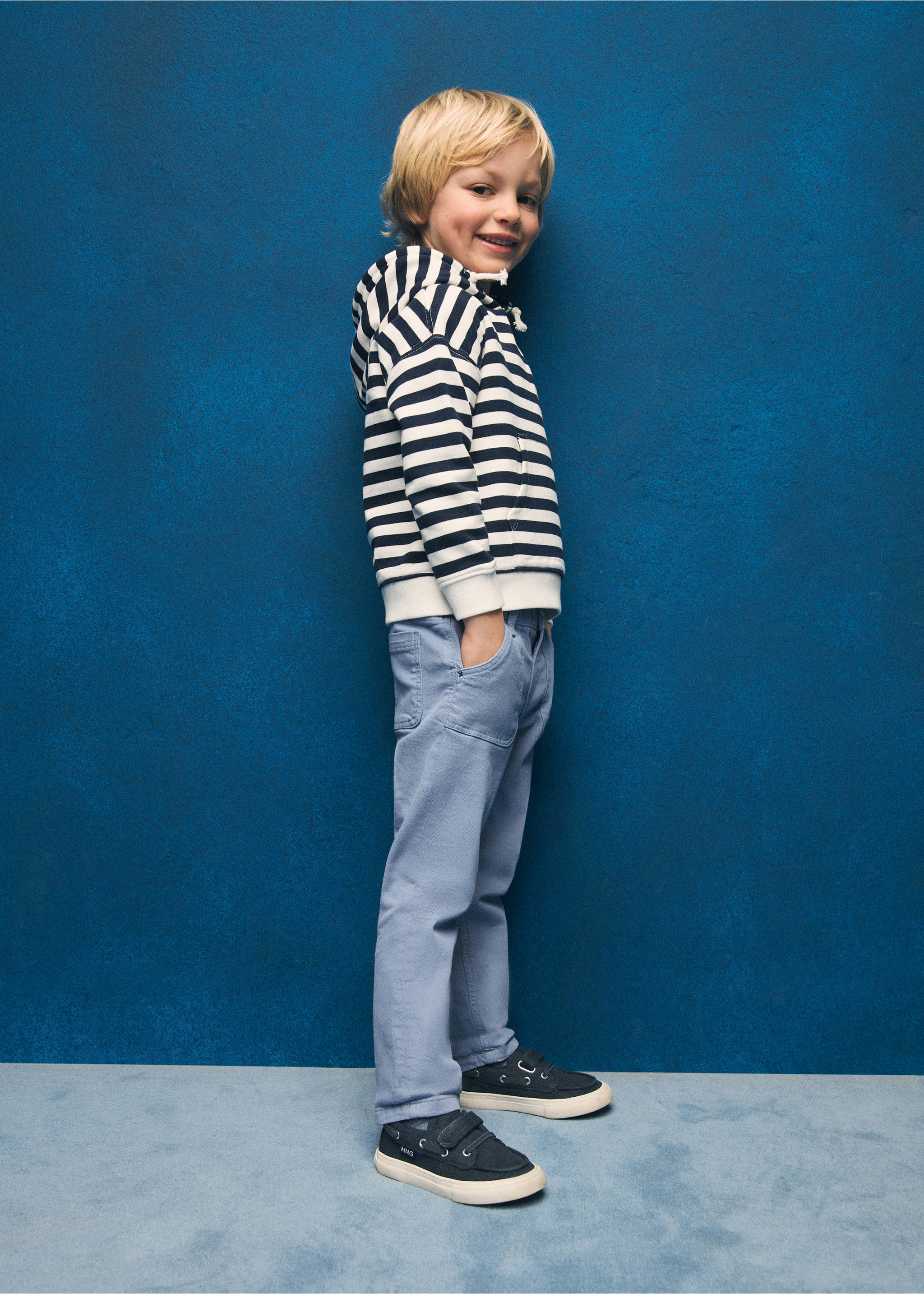 Pantalón skinny algodón - Detalle del artículo 2, Azul. Ref: 87014793-00.