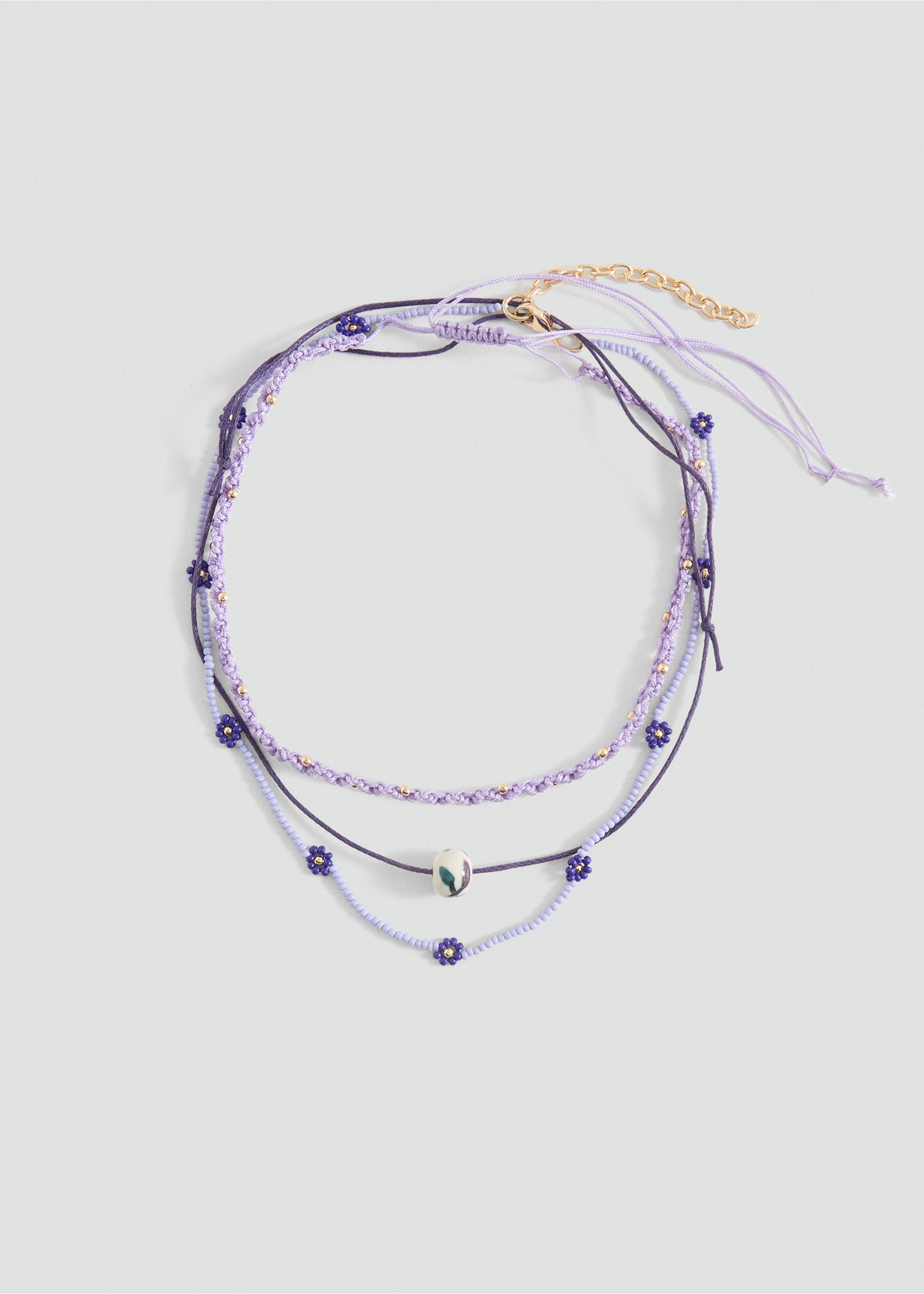Mixed bead necklace - Article without model, Lilac. Ref: 87014795-00.