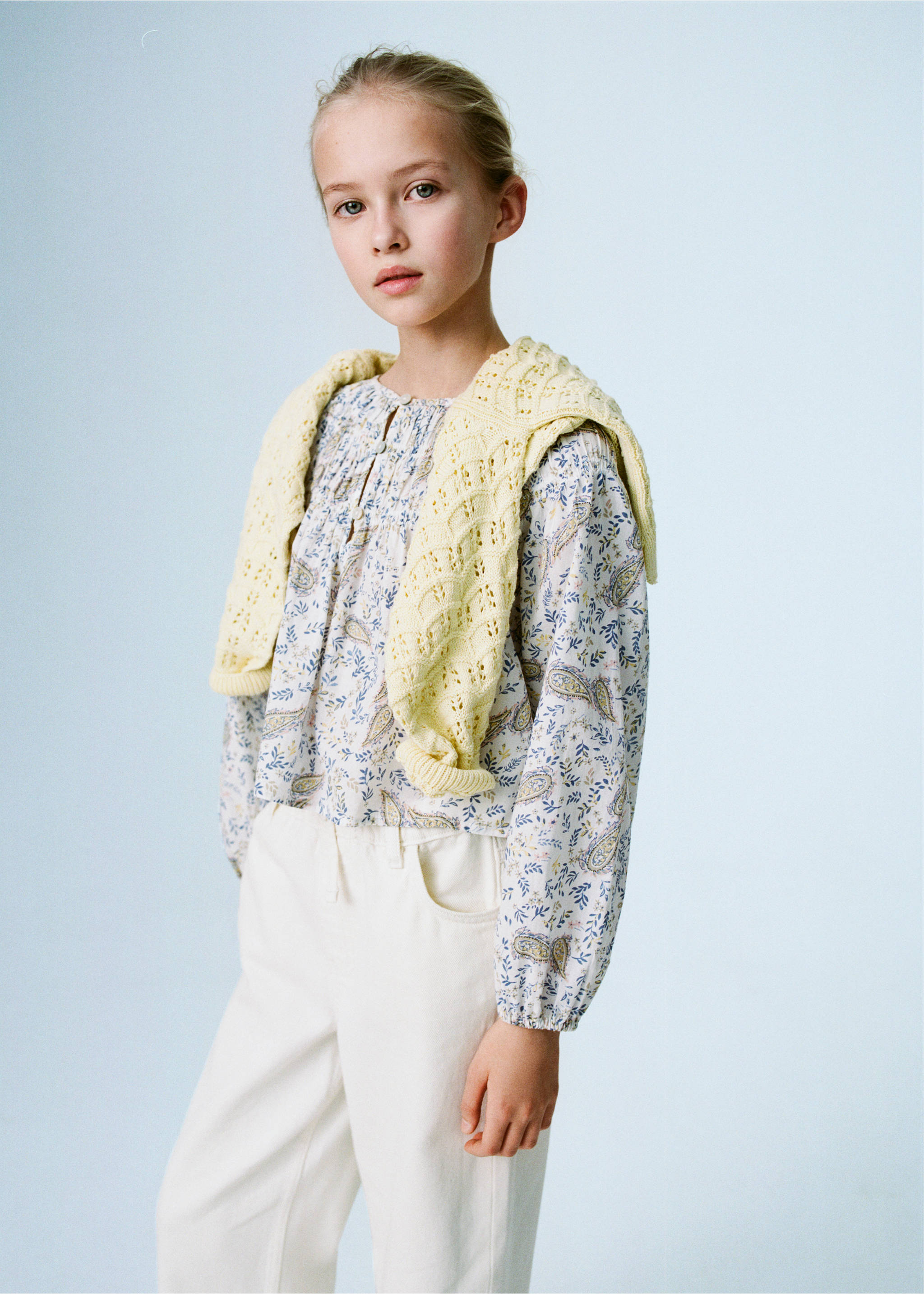 Paisley print blouse - Details of the article 2, White. Ref: 87014798-00.