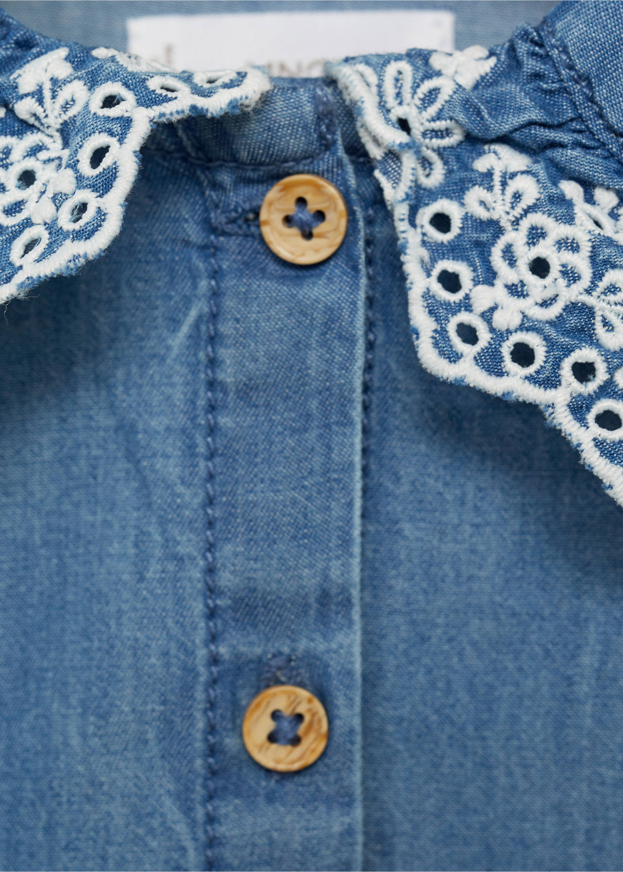 Jeansbluse aus Baumwolle - Detail des Artikels 8, Mittelblau. Ref: 87014799-00.