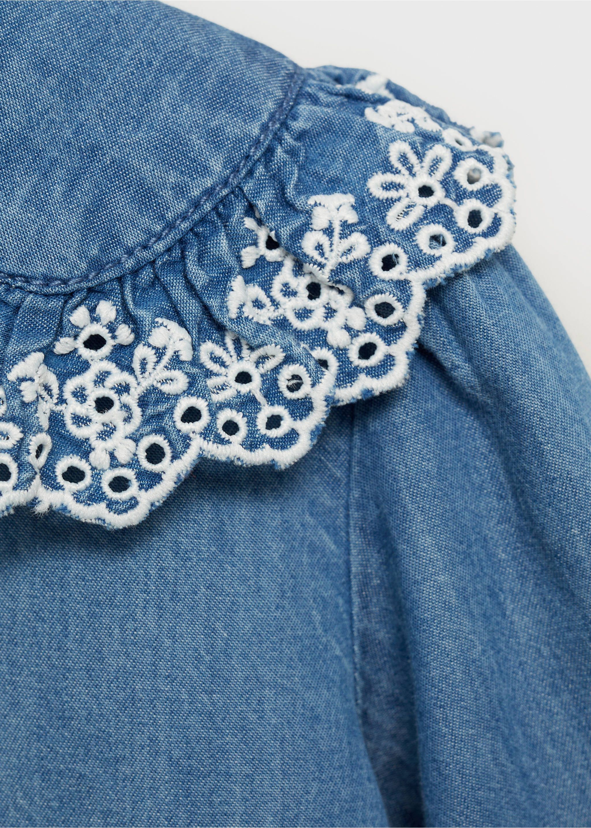 Jeansbluse aus Baumwolle - Detail des Artikels 0, Mittelblau. Ref: 87014799-00.