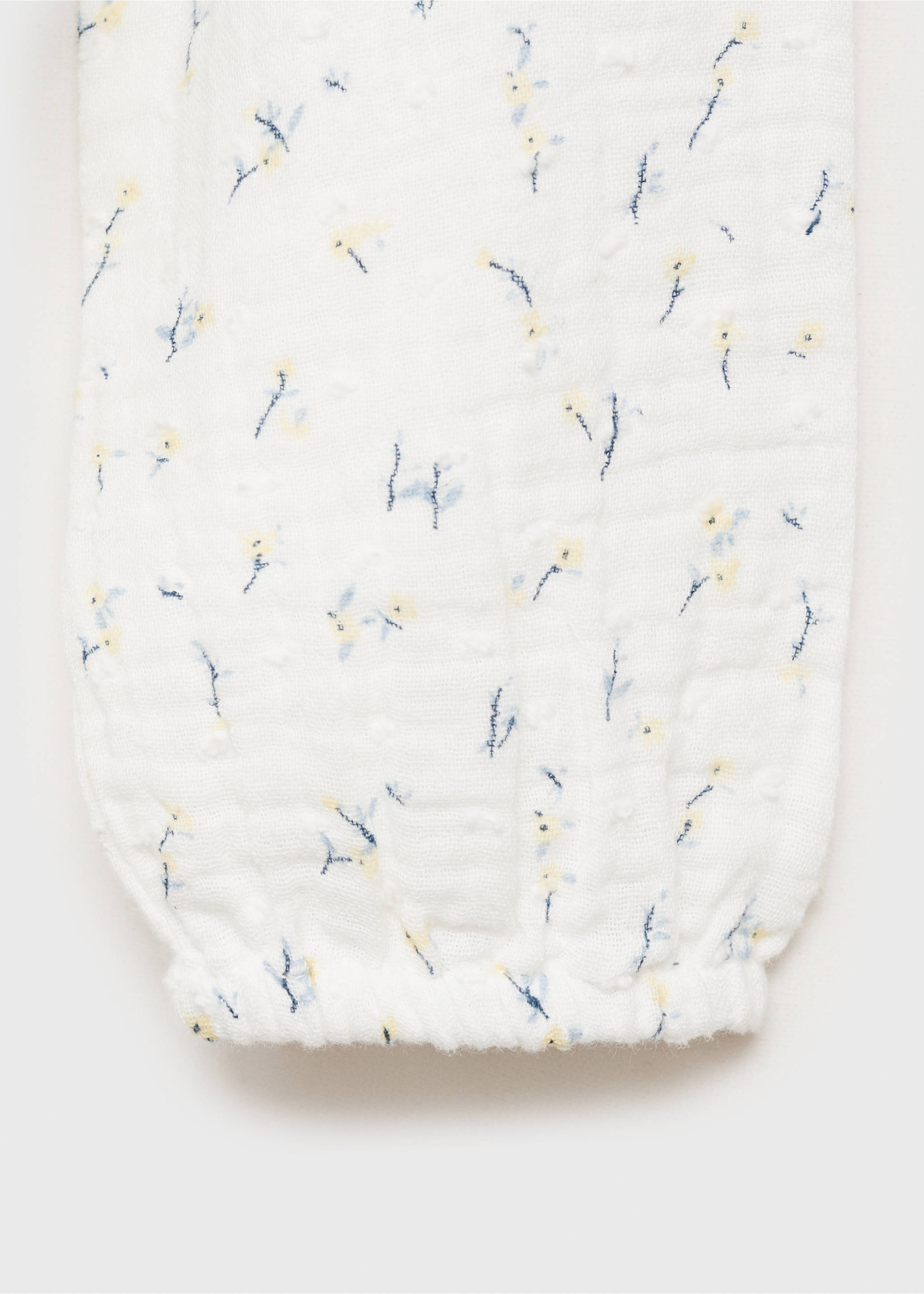 Baumwollbluse mit Blumenmuster - Detail des Artikels 0, Weiß. Ref: 87014801-00.