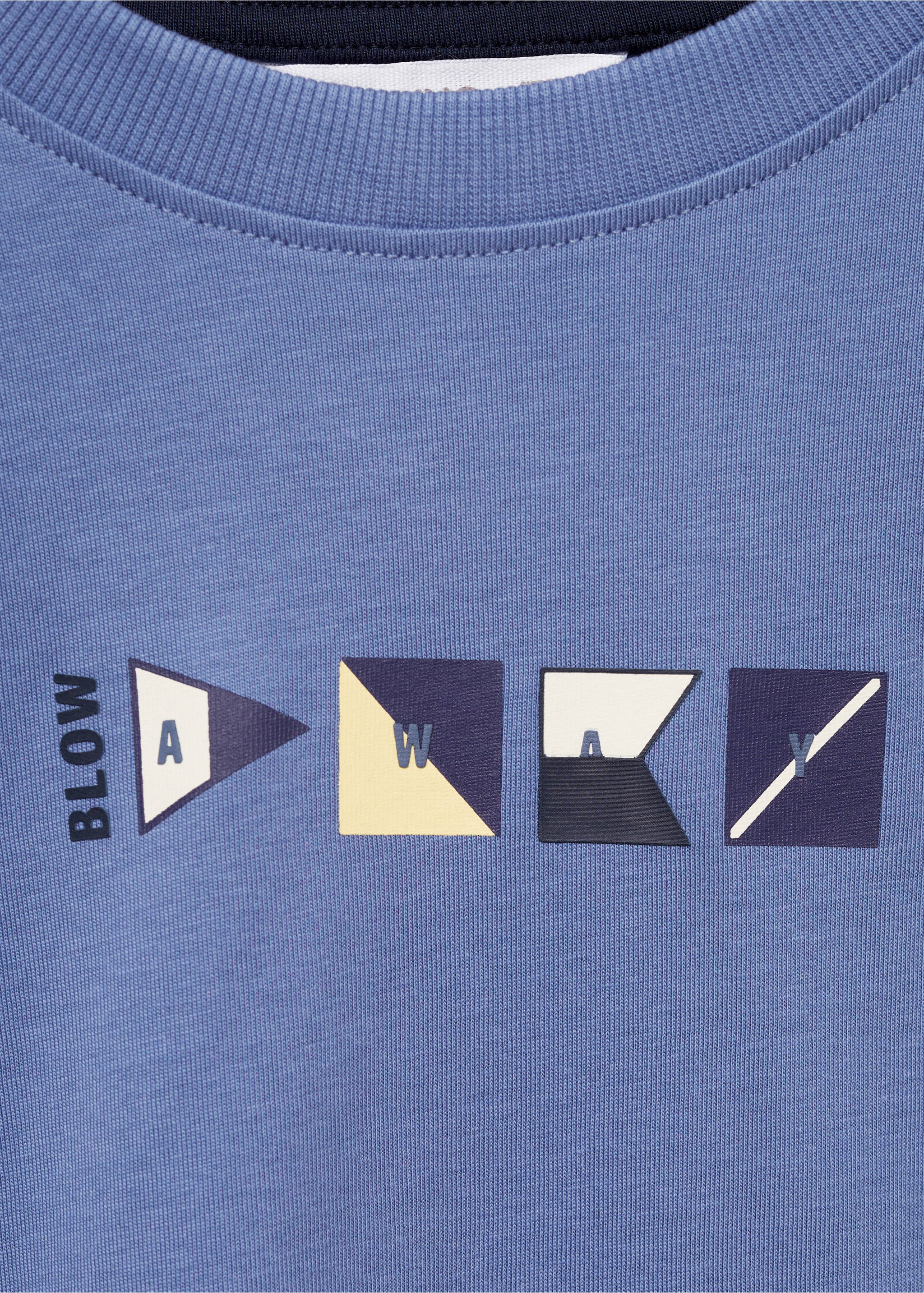 Cotton t-shirt with printed drawing - Details of the article 8, Blue. Ref: 87014803-00.