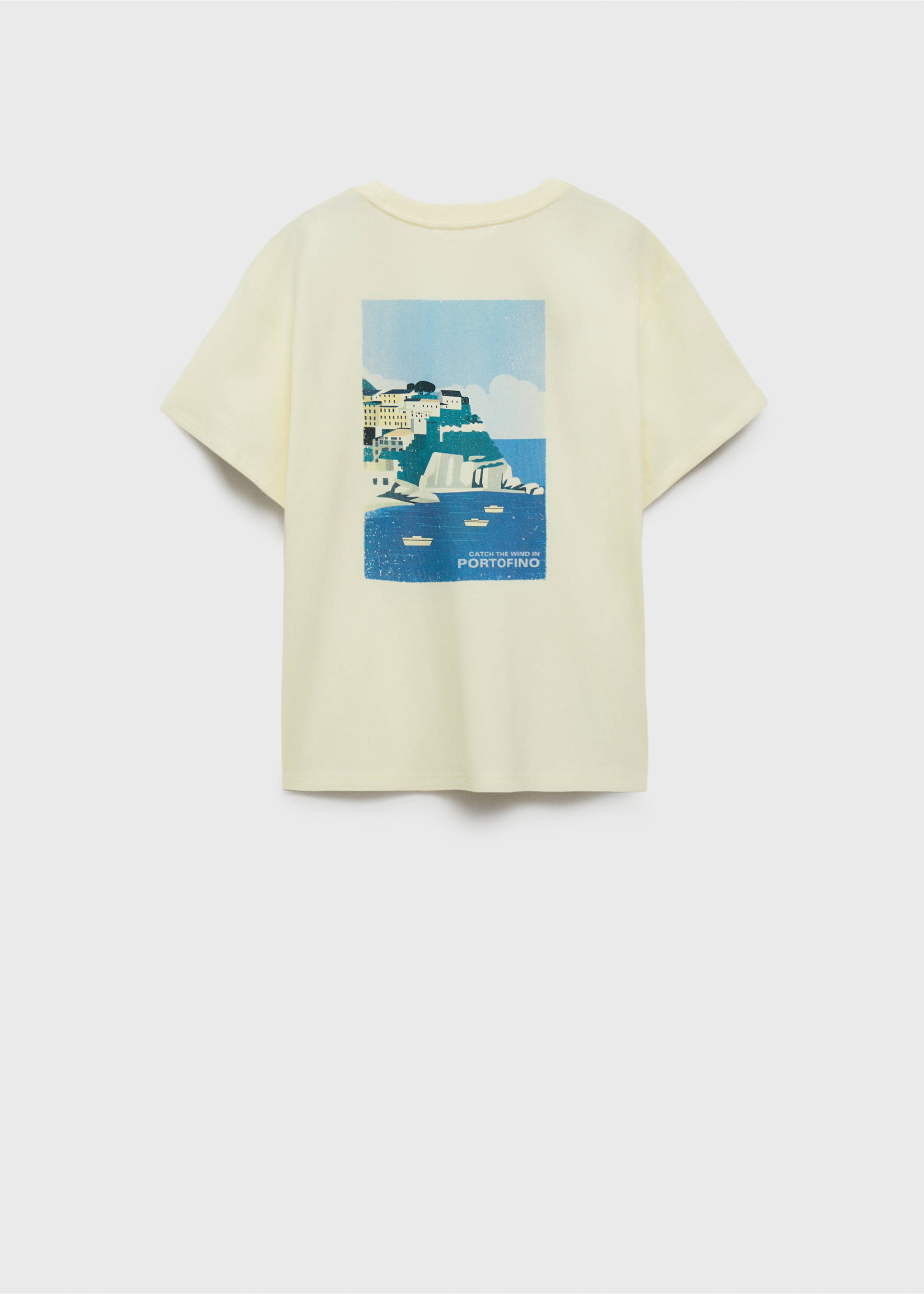 Camiseta algodón estampado dibujo - Reverso del artículo, Amarillo. Ref: 87014804-00.
