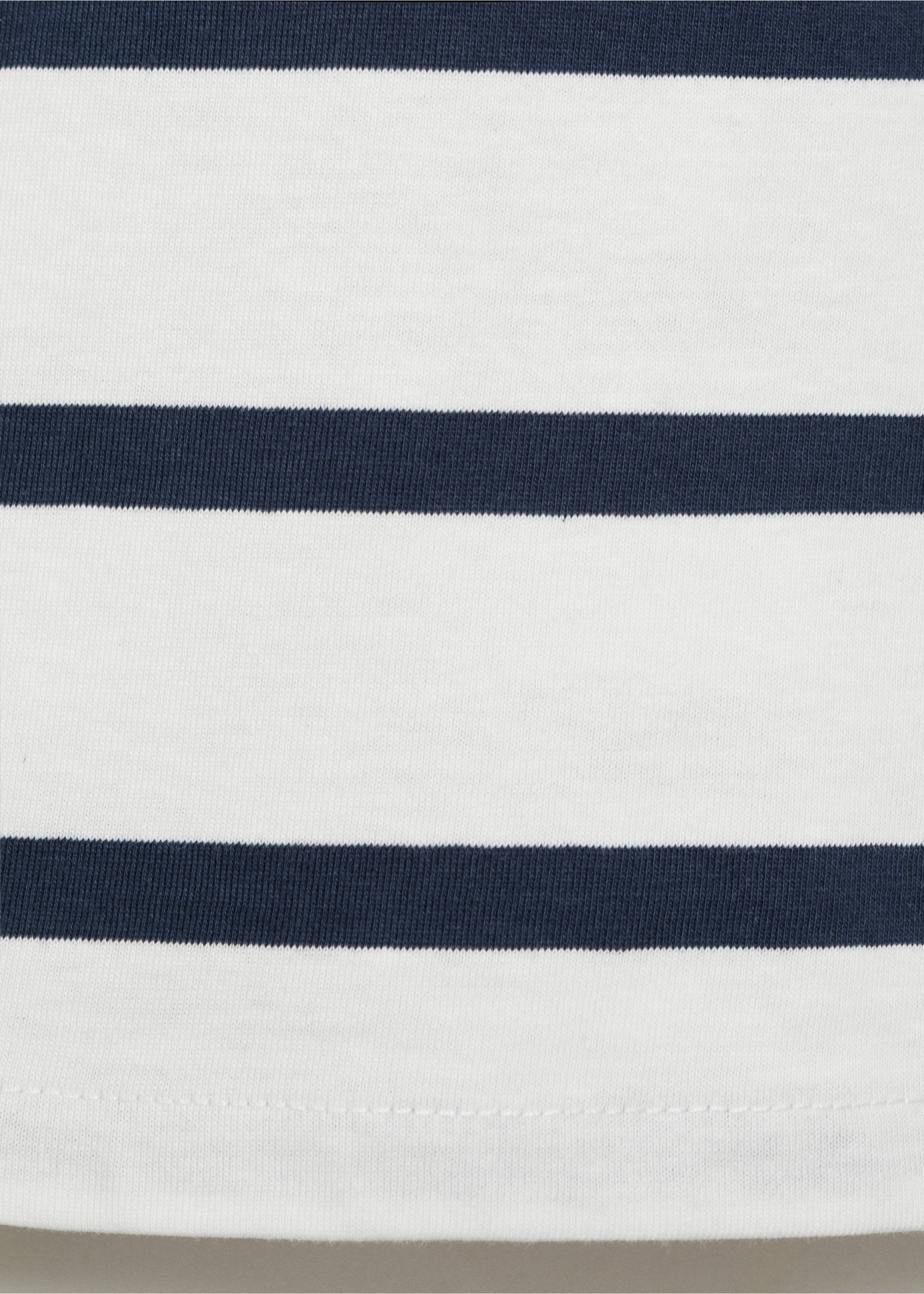 Gestreept katoenen T-shirt - Detail van het artikel 0, Gebroken wit. Ref: 87014805-00.