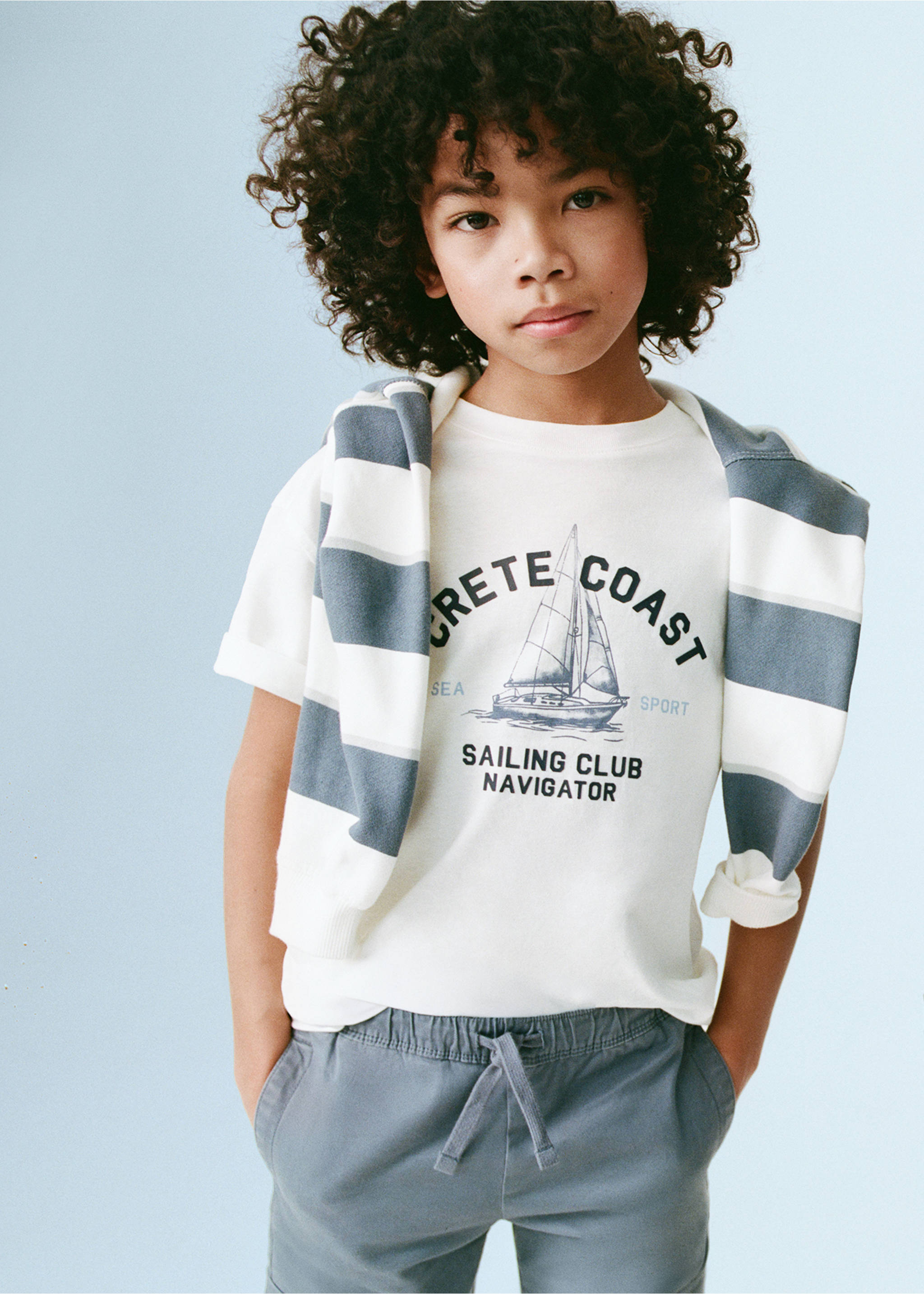 Printed cotton-blend T-shirt - General plane, Off White. Ref: 87014807-00.