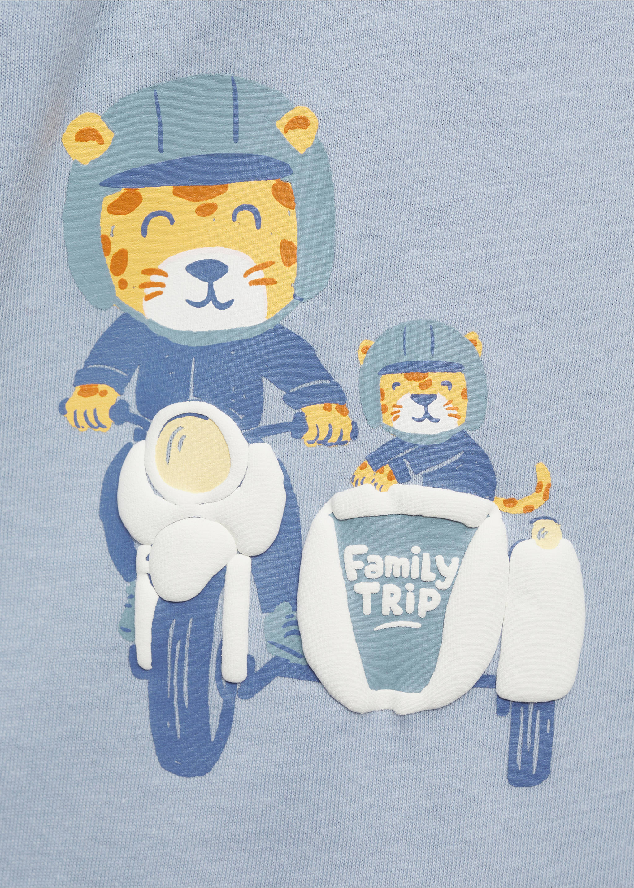 Cotton printed T-shirt - Details of the article 0, Sky Blue. Ref: 87014809-00.