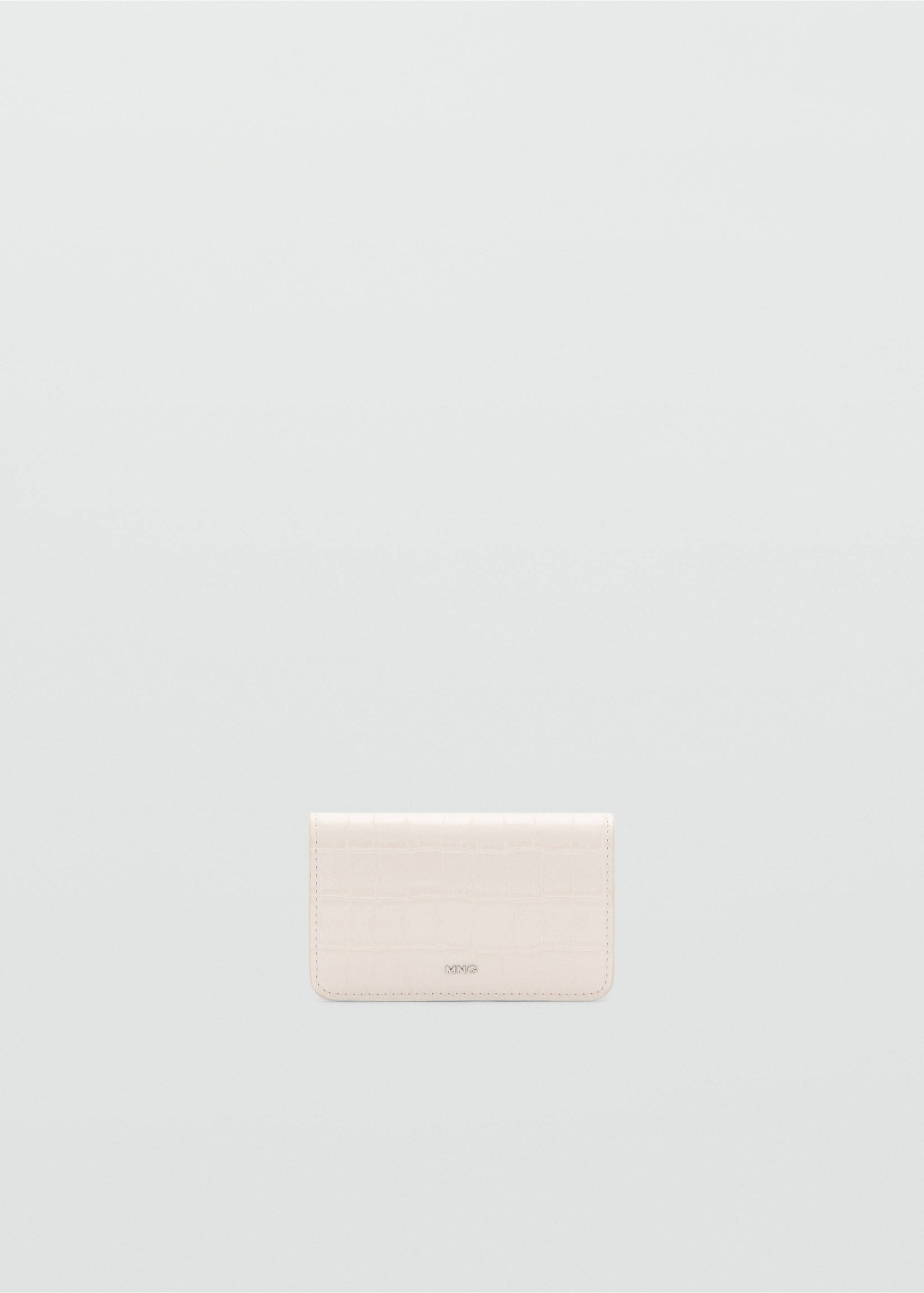 Croco faux-leather wallet with flap - Article without model, Off White. Ref: 87014810-00.