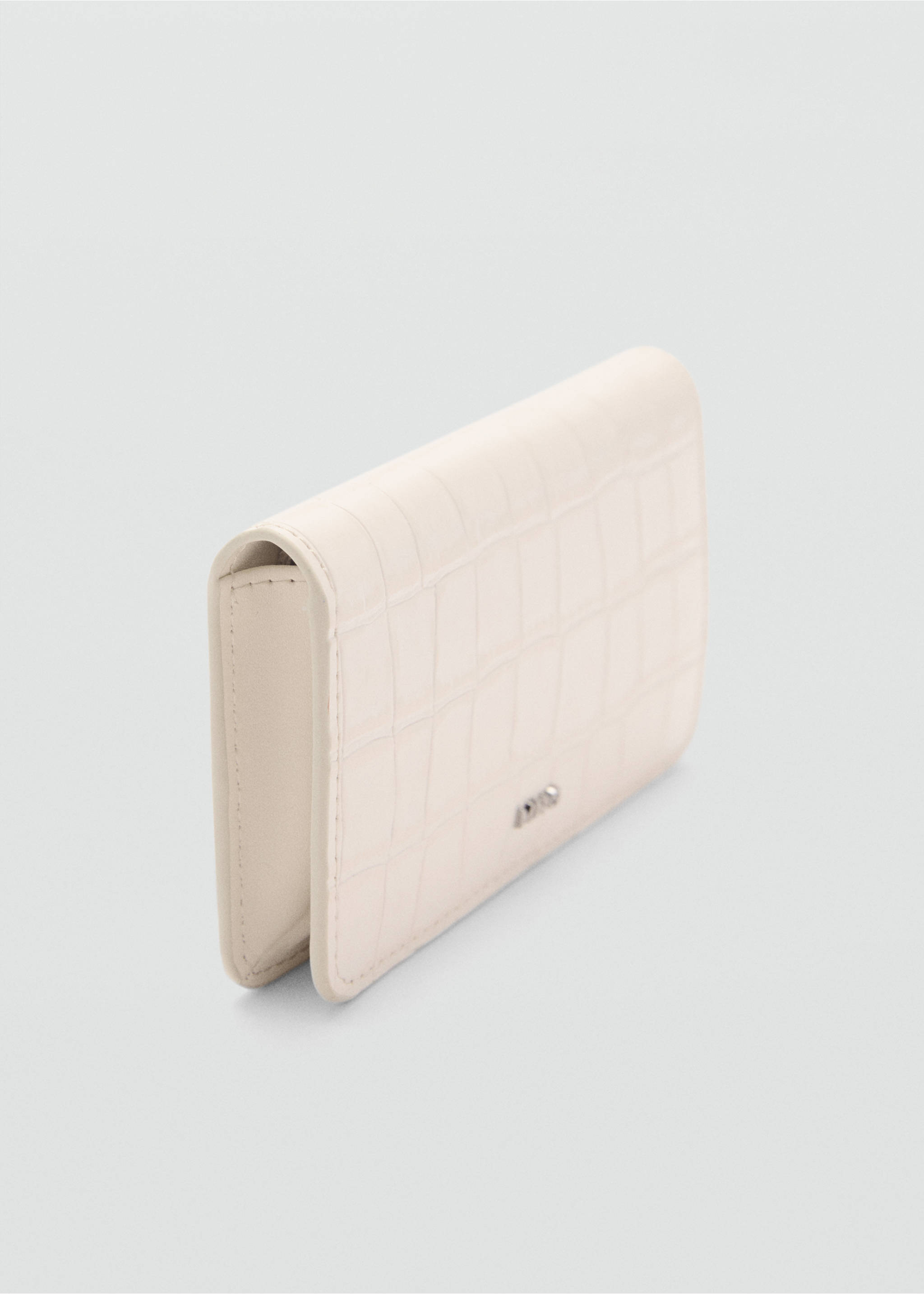 Croco faux-leather wallet with flap - Medium plane, Off White. Ref: 87014810-00.