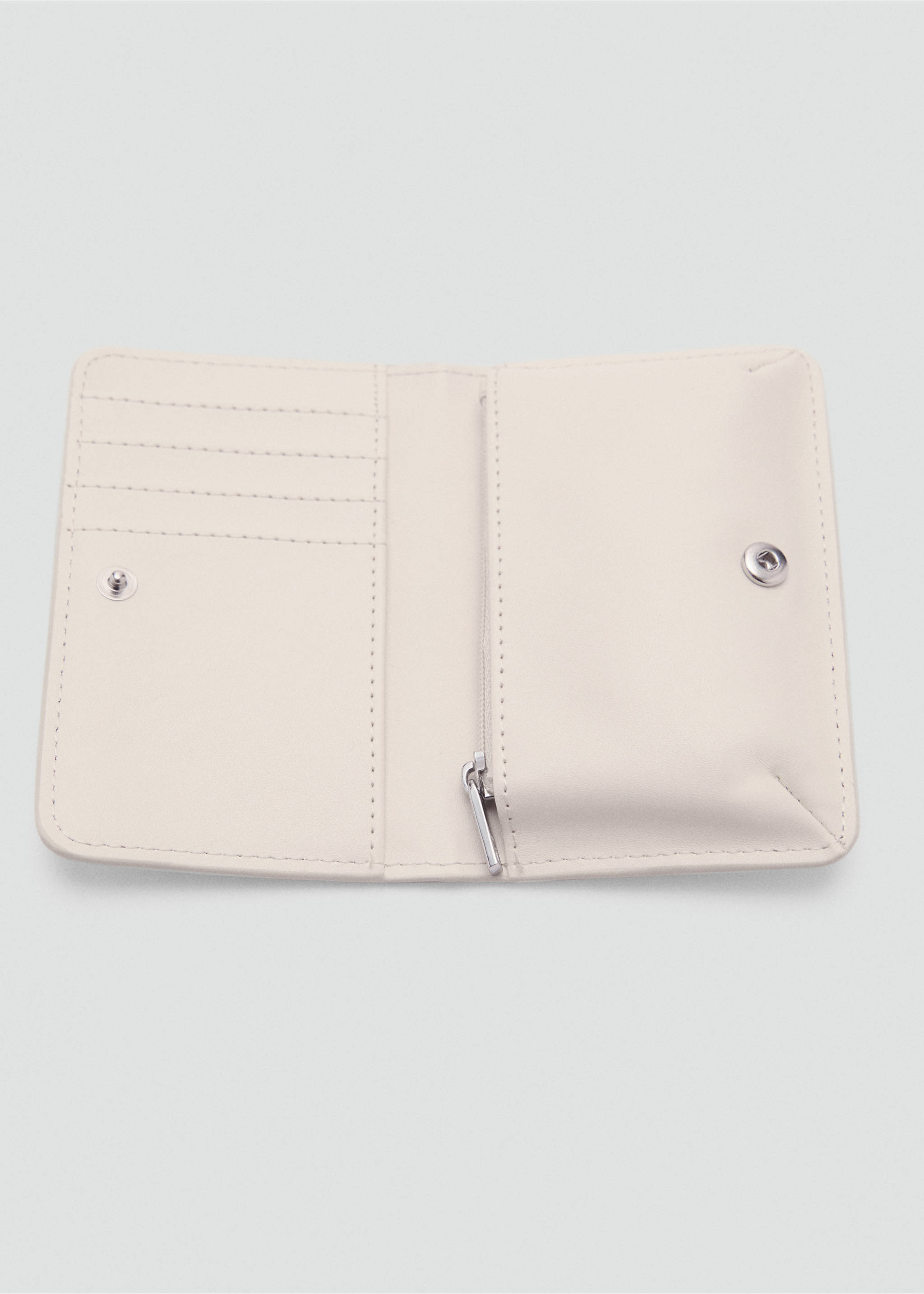 Croco faux-leather wallet with flap - Details of the article 1, Off White. Ref: 87014810-00.
