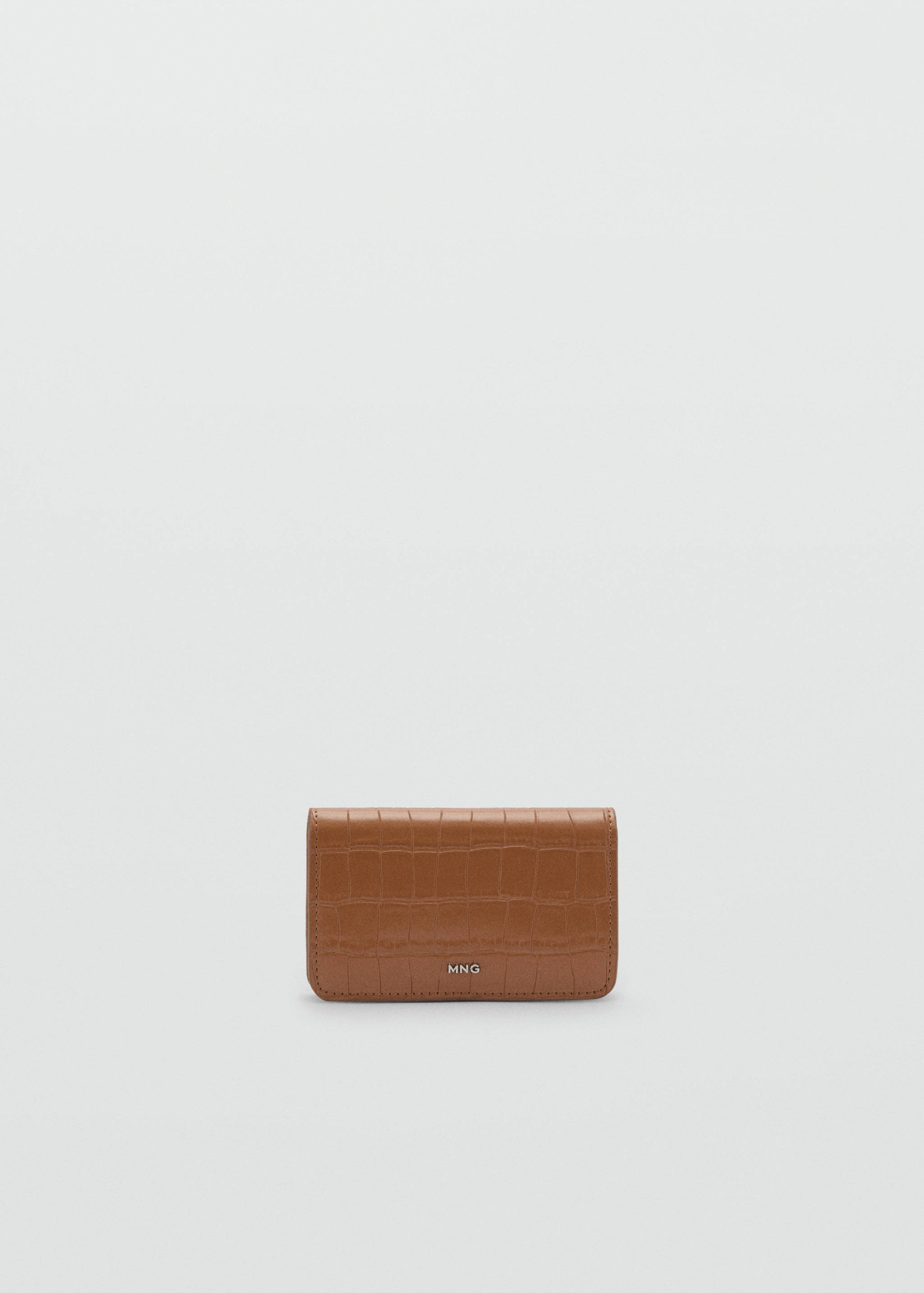 Croco faux-leather wallet with flap - Article without model