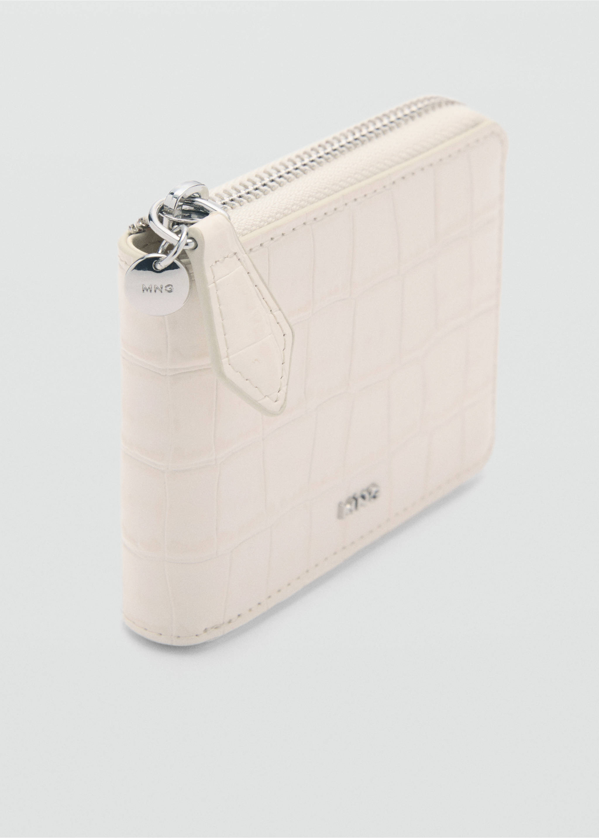 Croco faux-leather mini wallet - Medium plane, Off White. Ref: 87014811-00.
