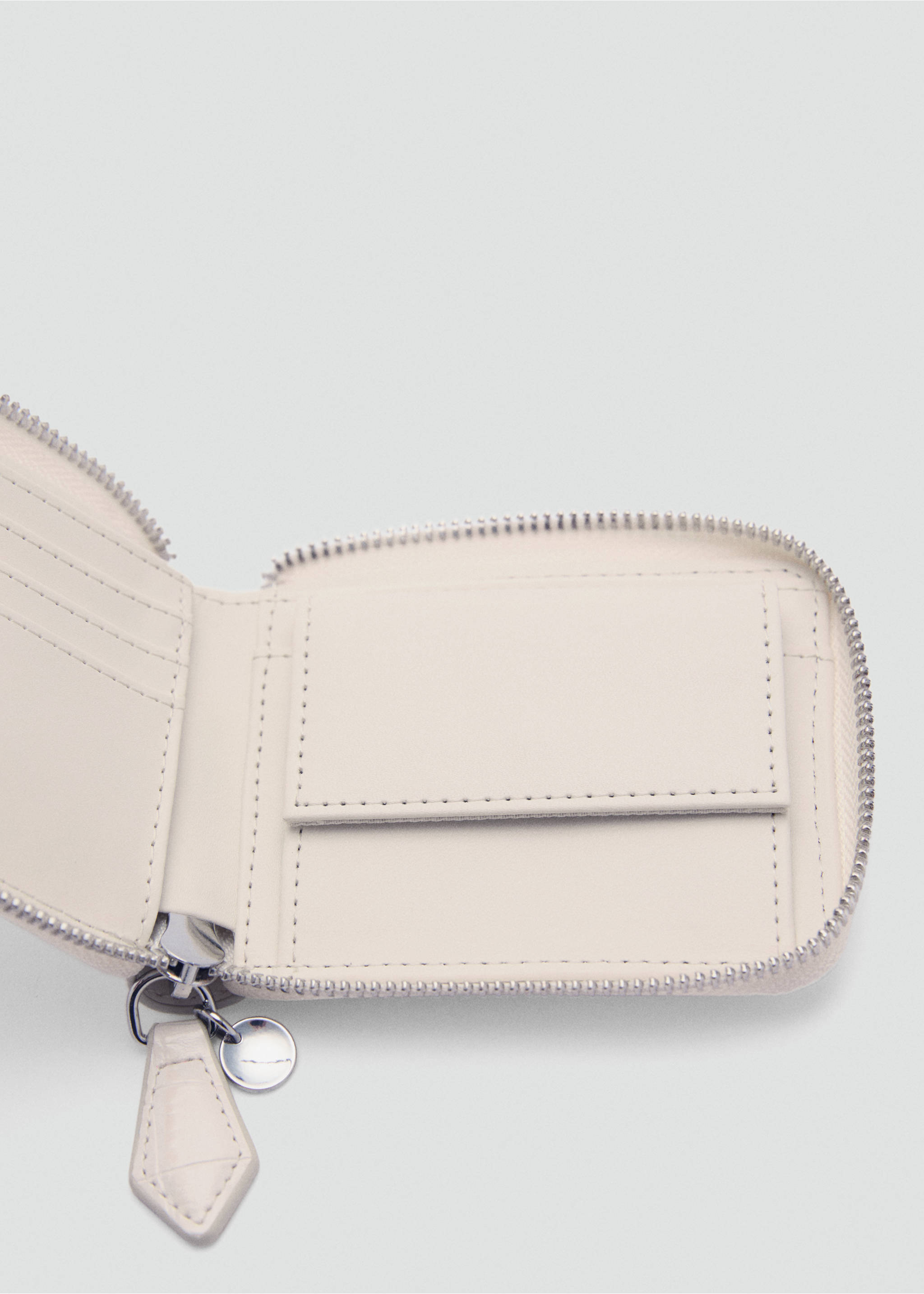 Croco faux-leather mini wallet - Details of the article 1, Off White. Ref: 87014811-00.