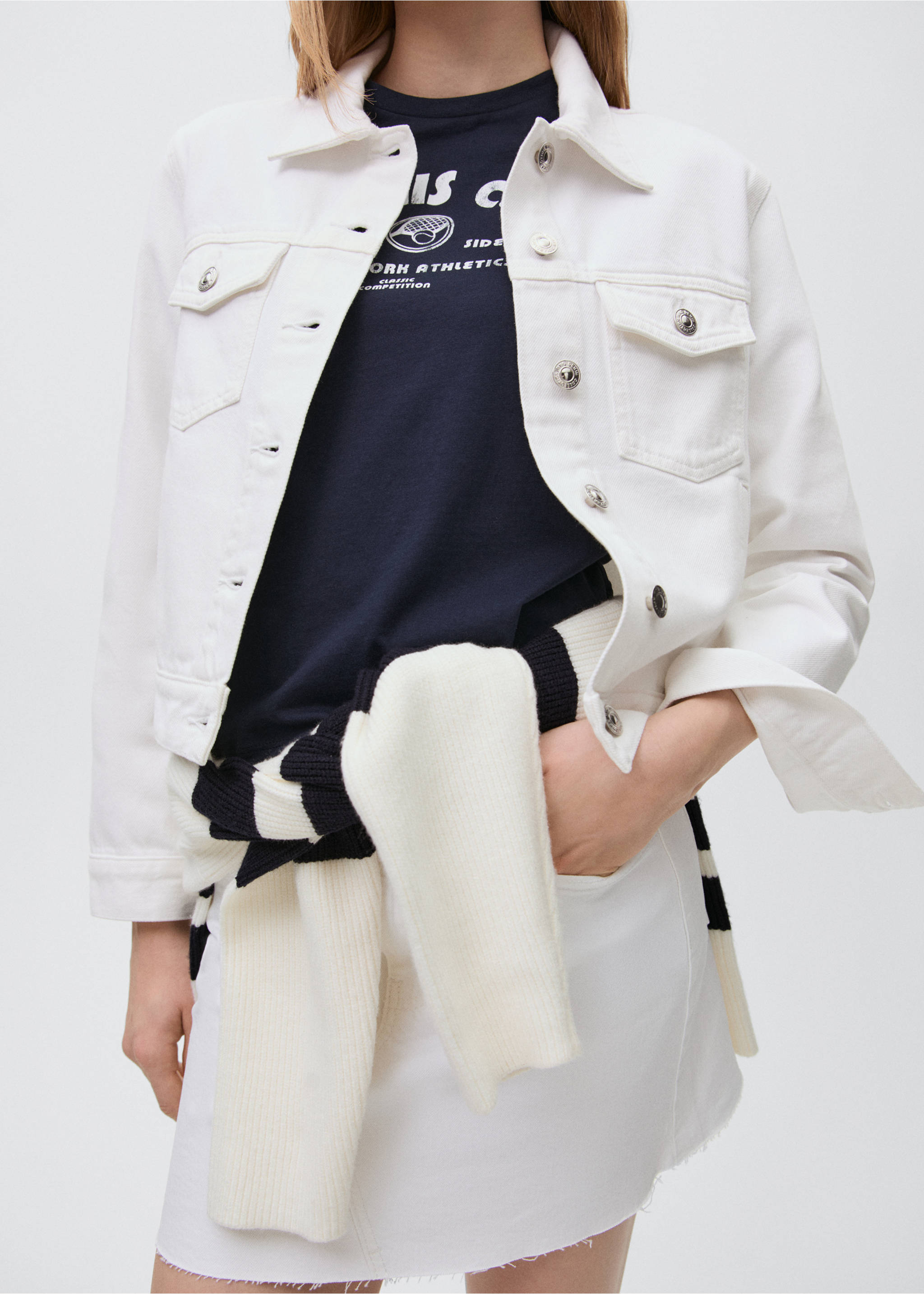 Jeansjacke - Detail des Artikels 6, Cremeweiß. Ref: 87015137-00.