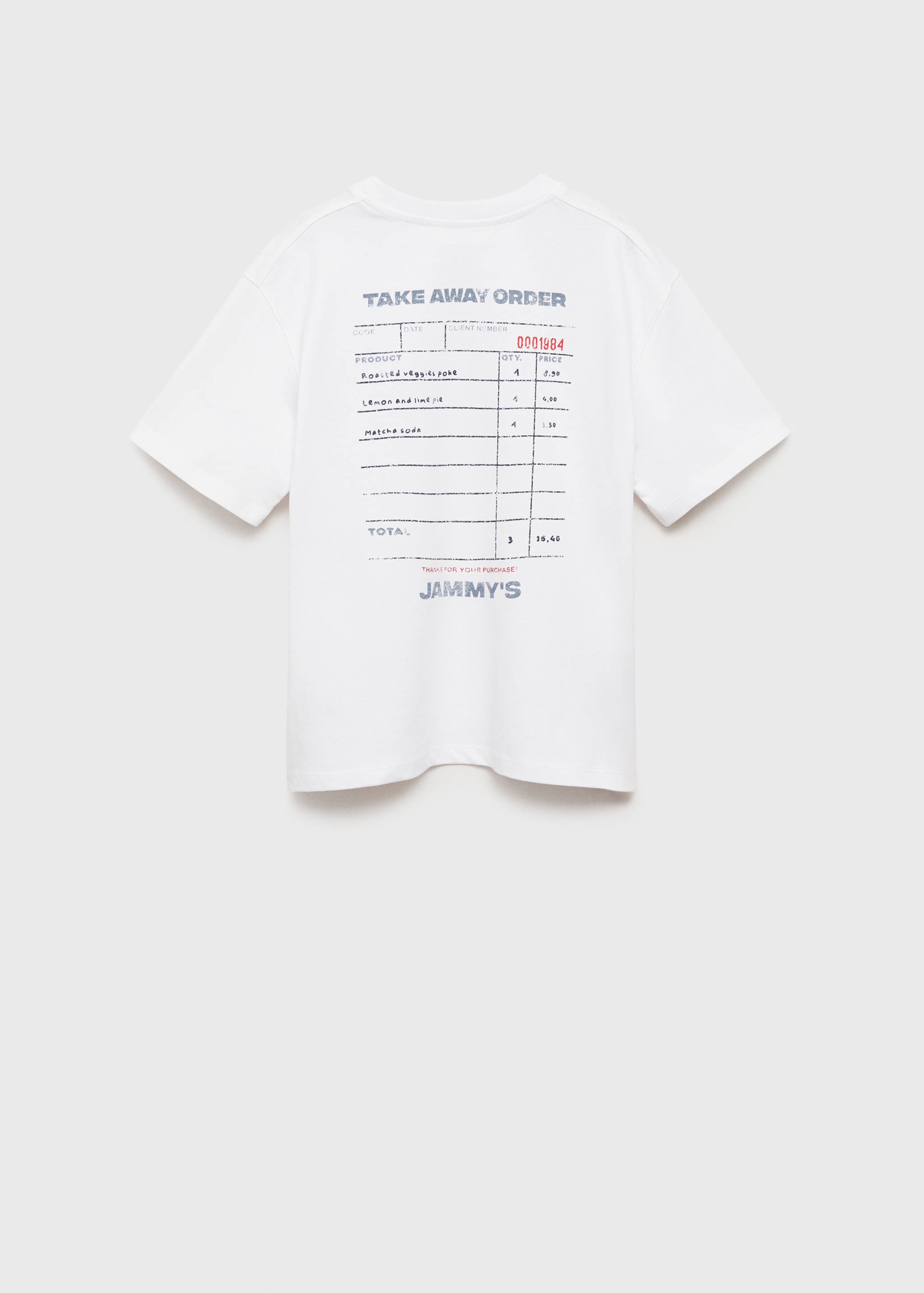 Short-sleeved cotton t-shirt - Reverse of the article
