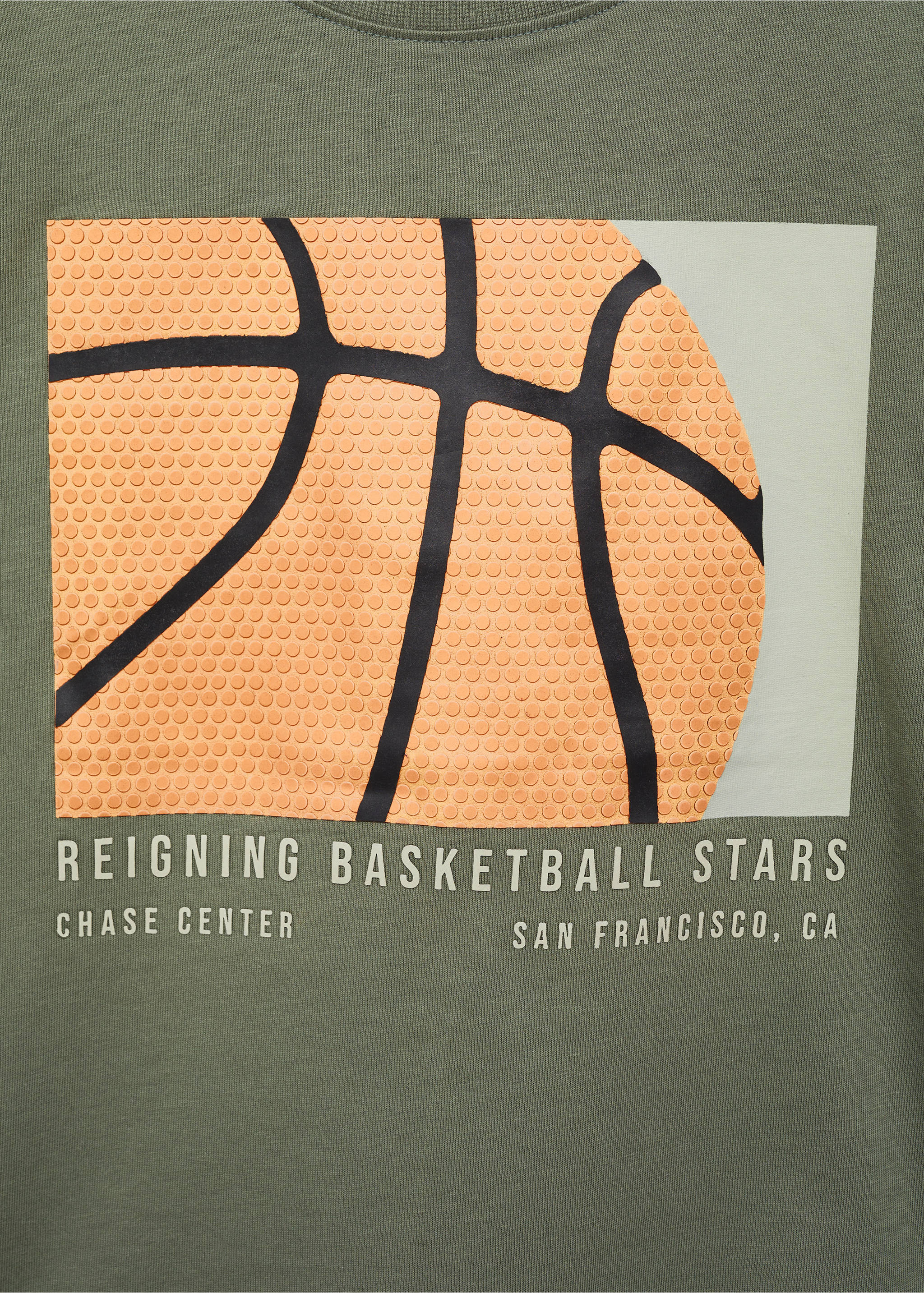 Printed cotton-blend T-shirt - Details of the article 8, Forest Green. Ref: 87015141-00.