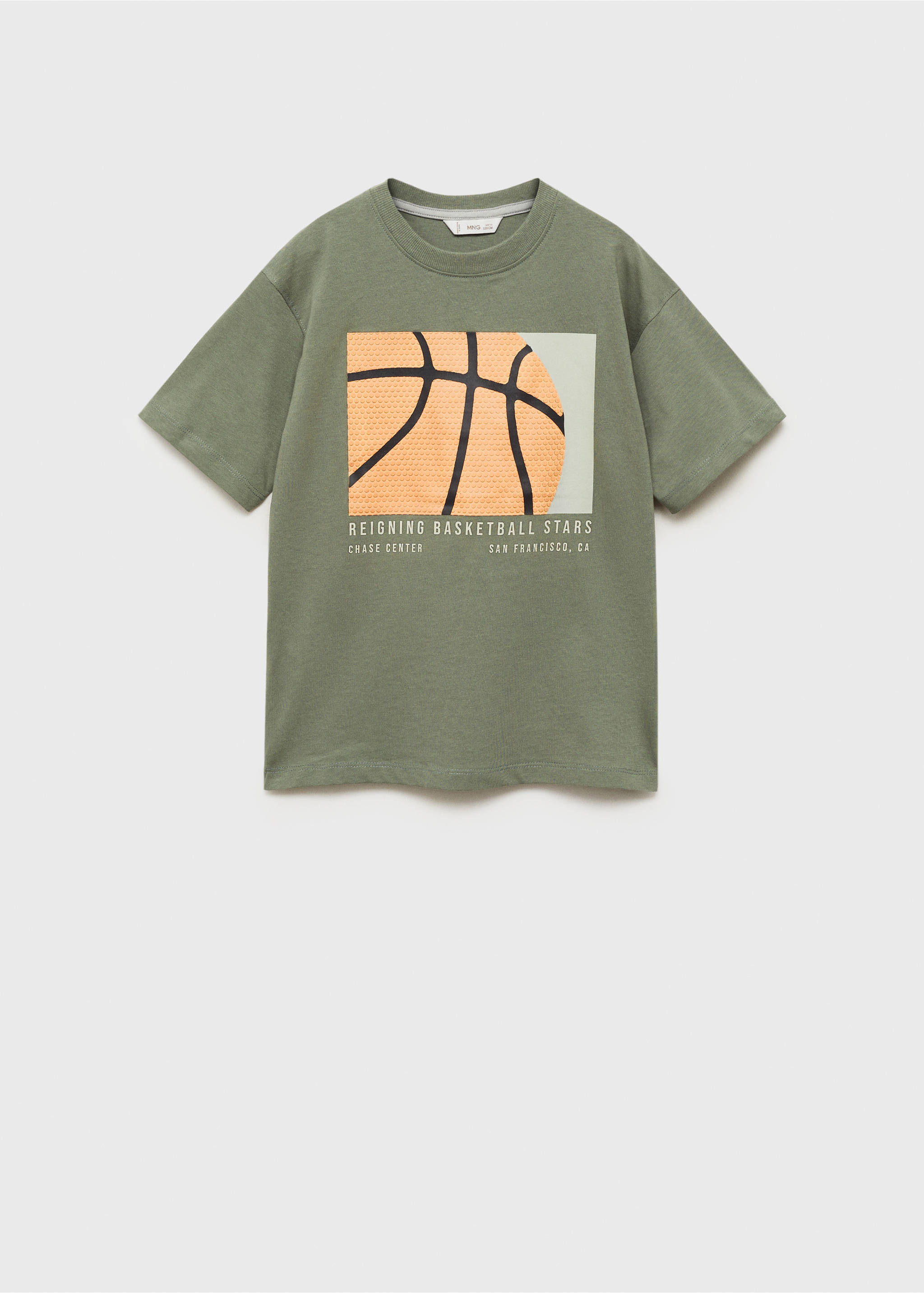 Printed cotton-blend T-shirt - Article without model, Forest Green. Ref: 87015141-00.