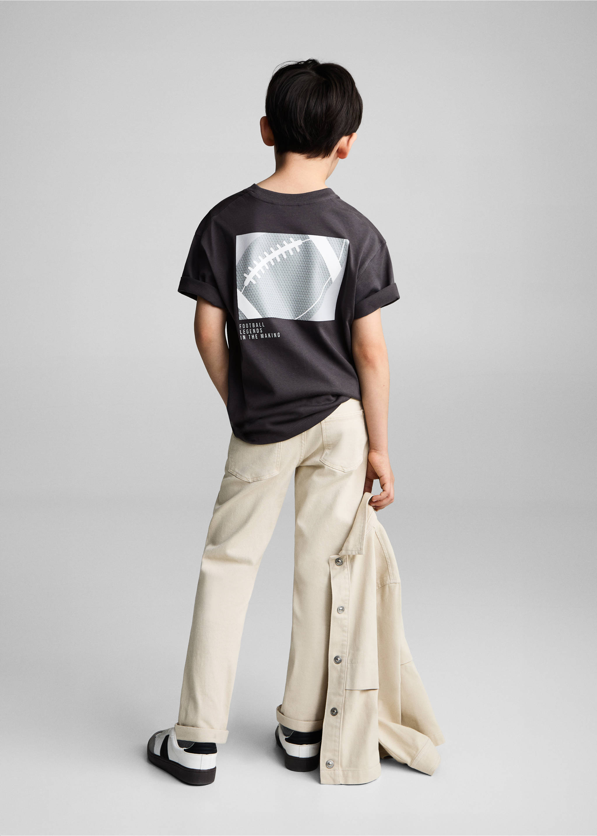 Samarreta cotó estampada - Revers de l'article, Gris antracita. Ref: 87015142-00.