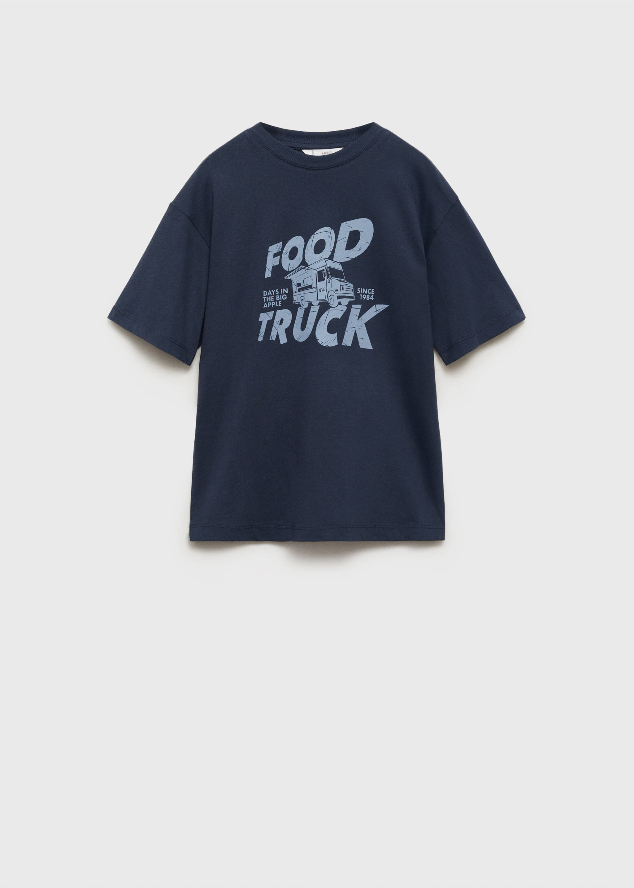 Samarreta cotó estampada - Article sense model, Blau marí fosc. Ref: 87015143-00.