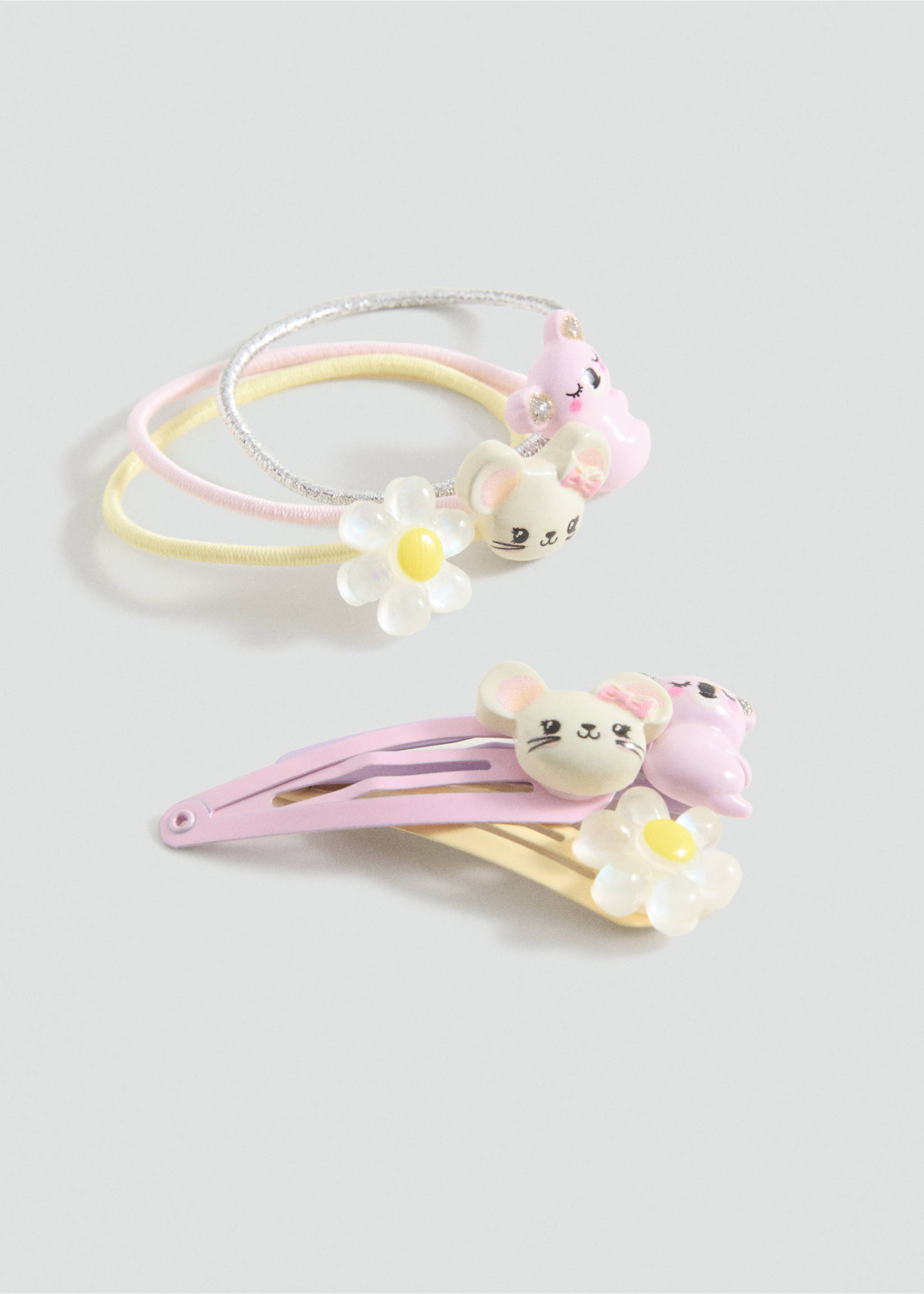 Pack Haargummis und -clips - Detail des Artikels 1, Rosa. Ref: 87015146-00.