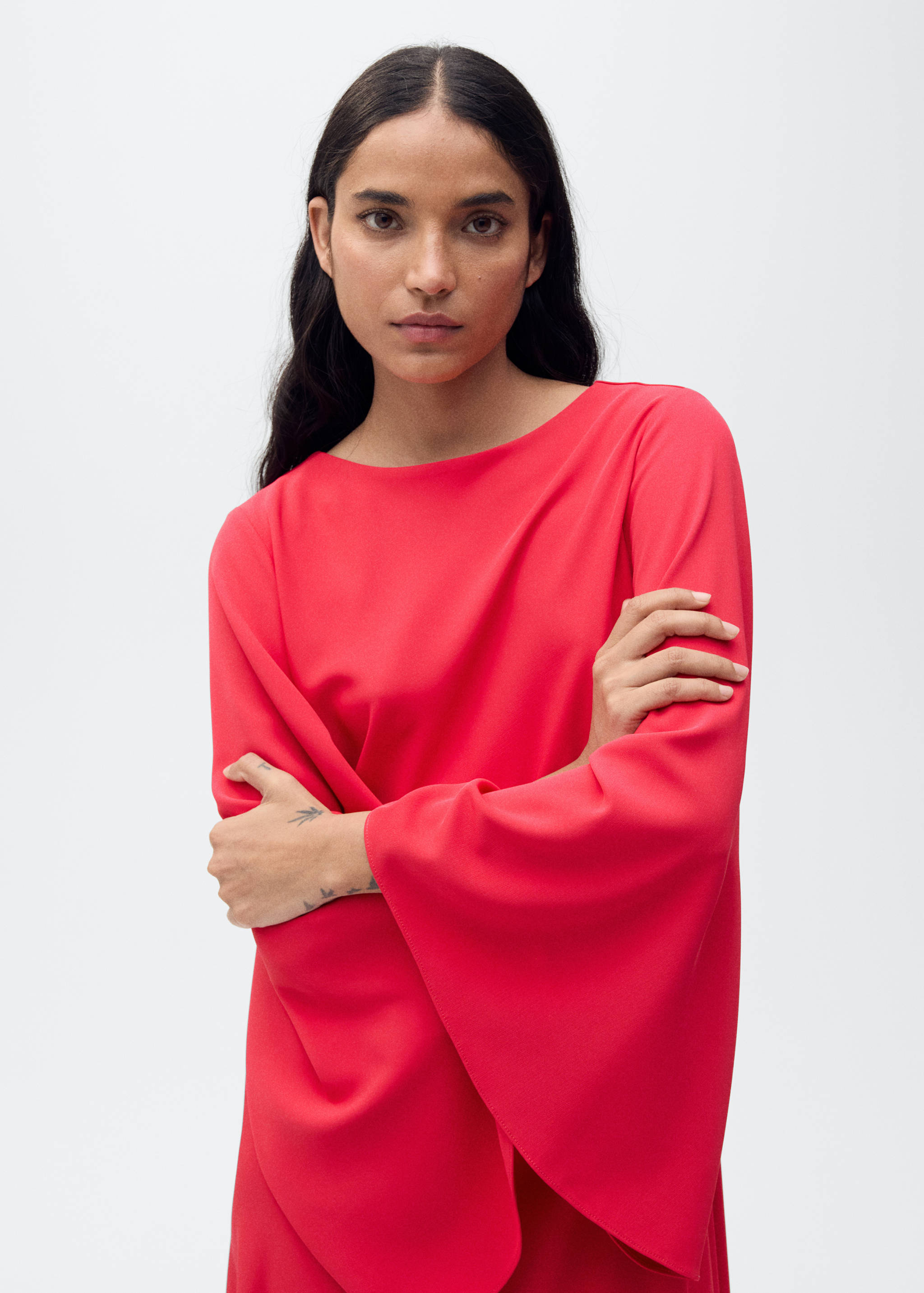 Vestido largo manga acampanada - Detalle del artículo 1