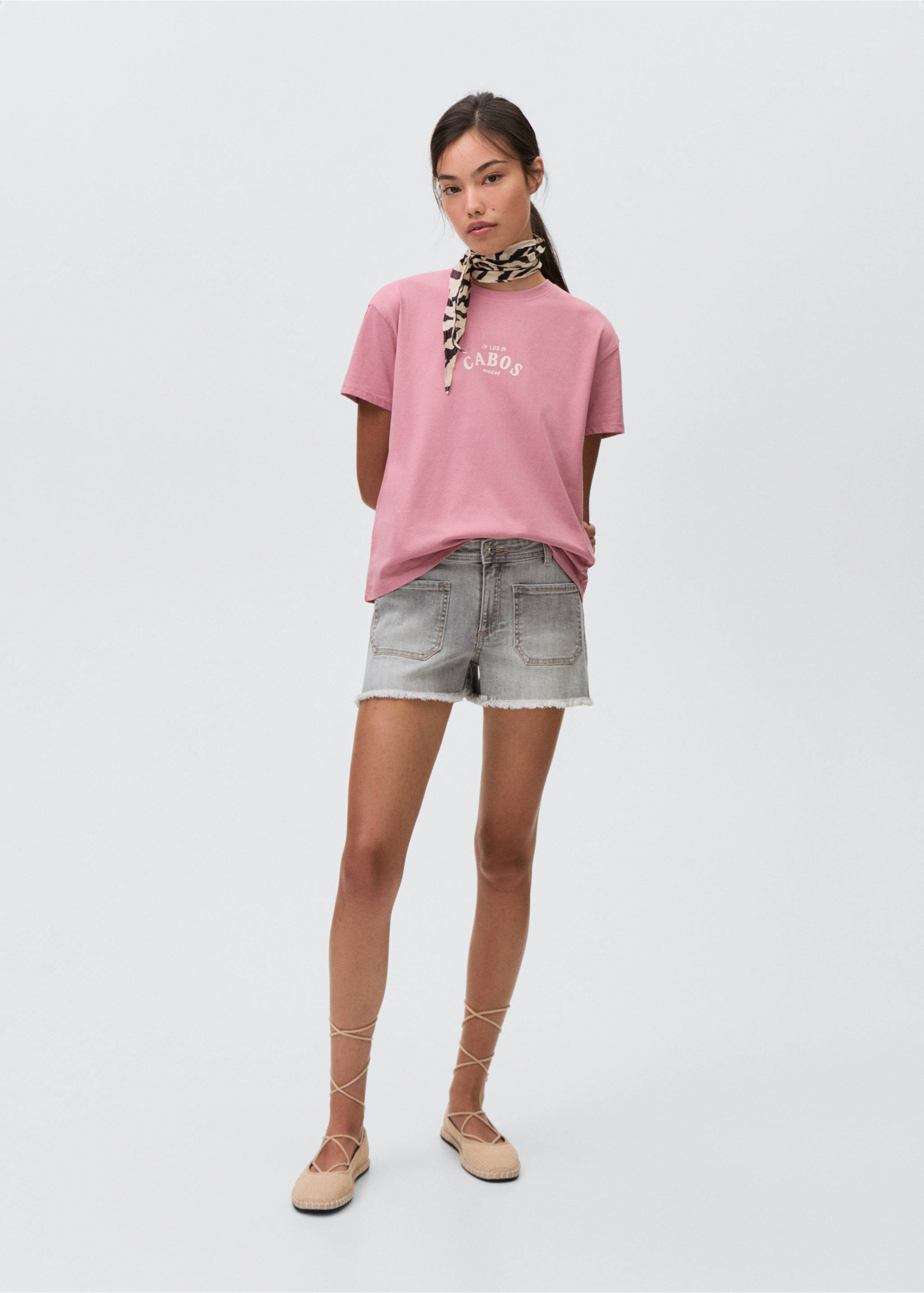 Short-sleeved printed t-shirt - General plane, Pale Pink. Ref: 87015735-00.