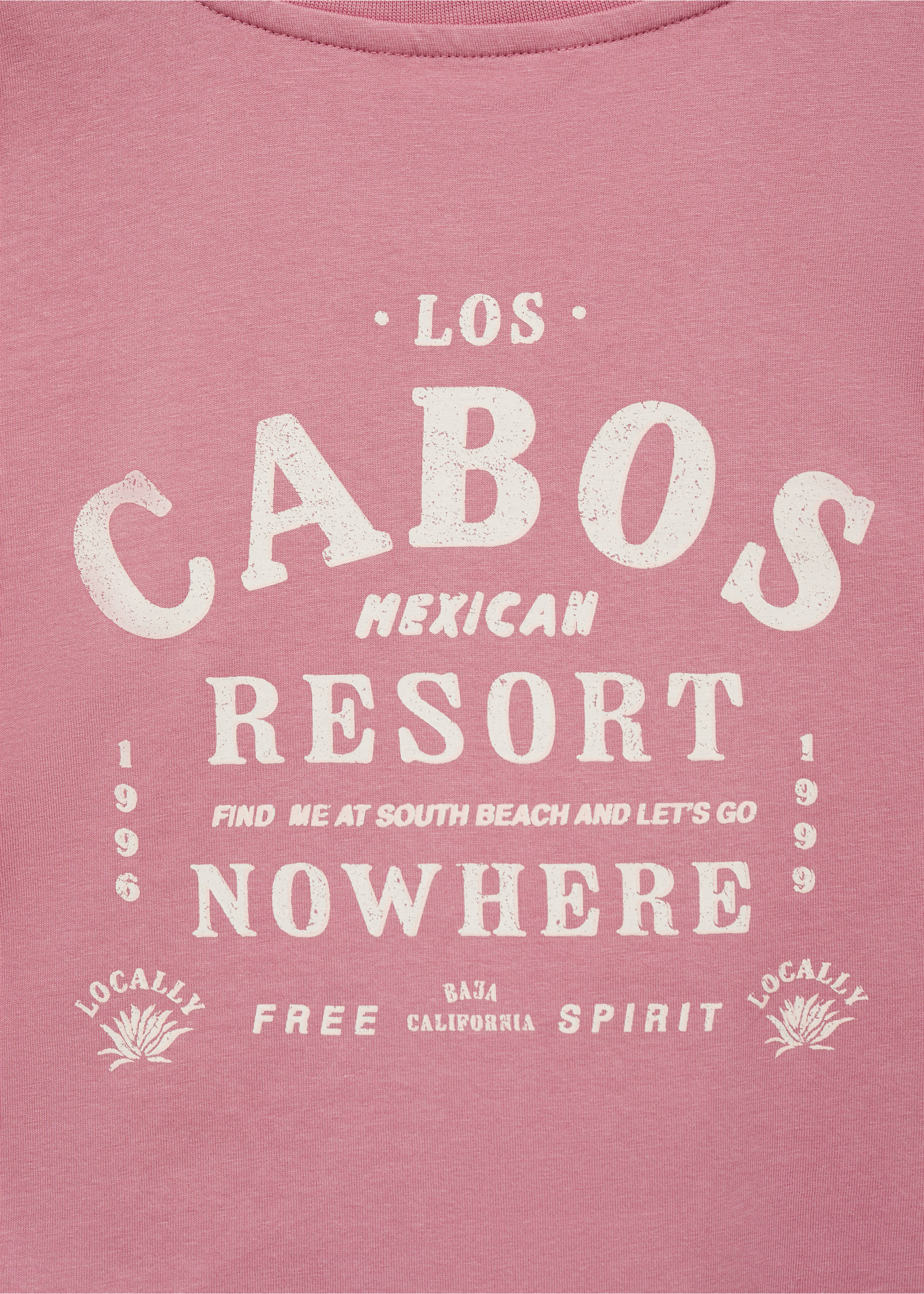 Short-sleeved printed t-shirt - Details of the article 0, Pale Pink. Ref: 87015735-00.