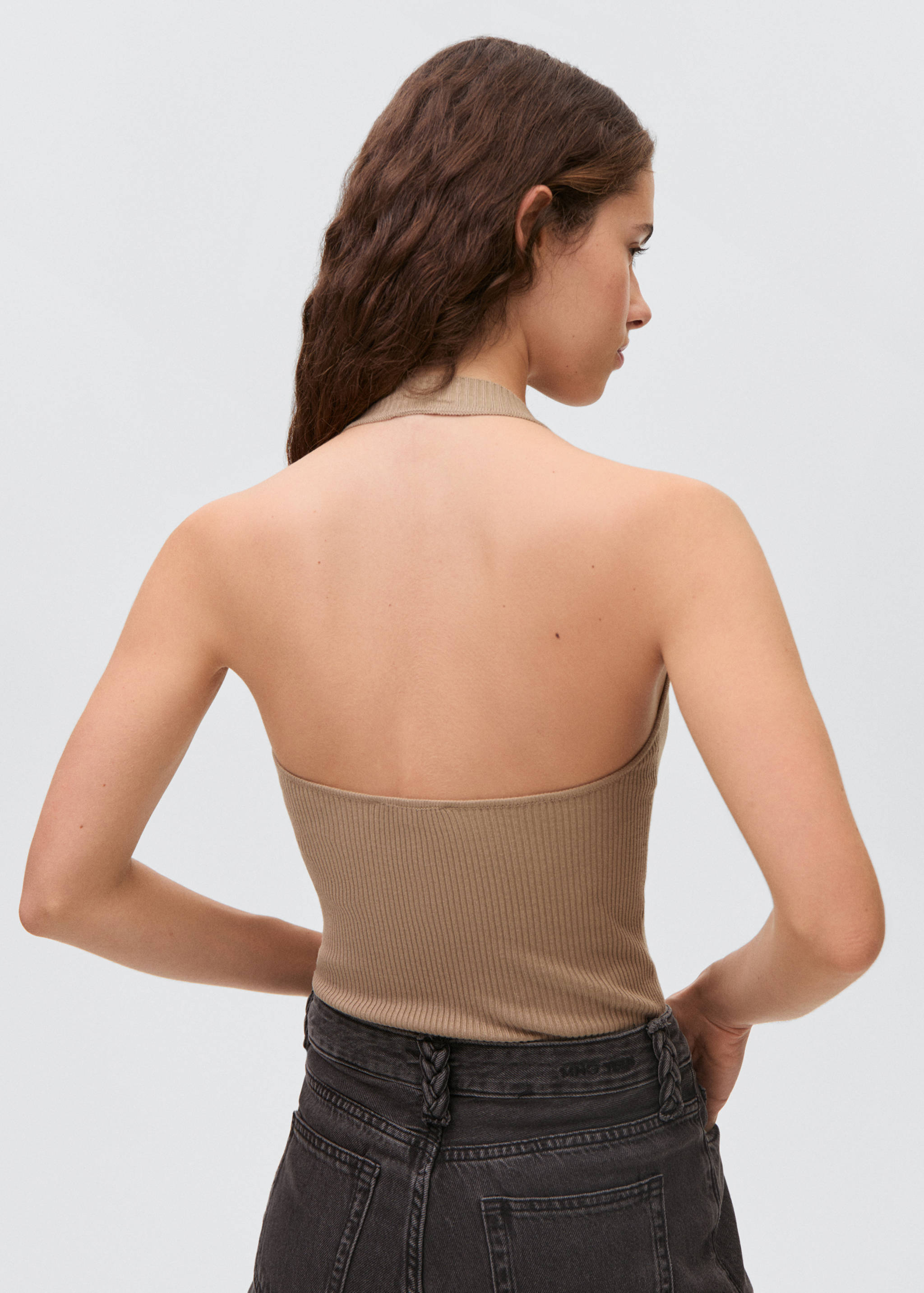 Top canalé obertura esquena - Revers de l'article