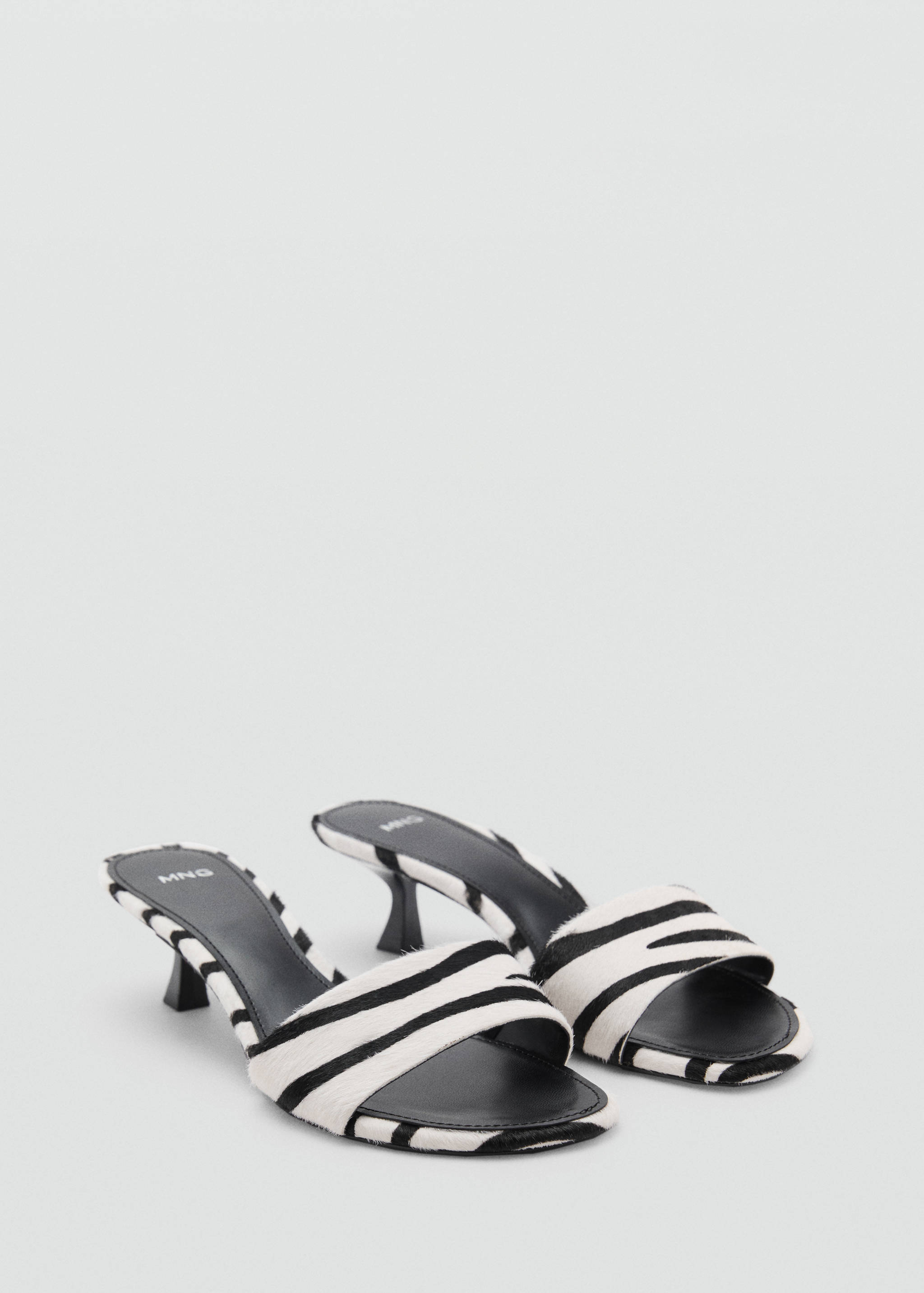 Zebra-print fur sandals - Medium plane