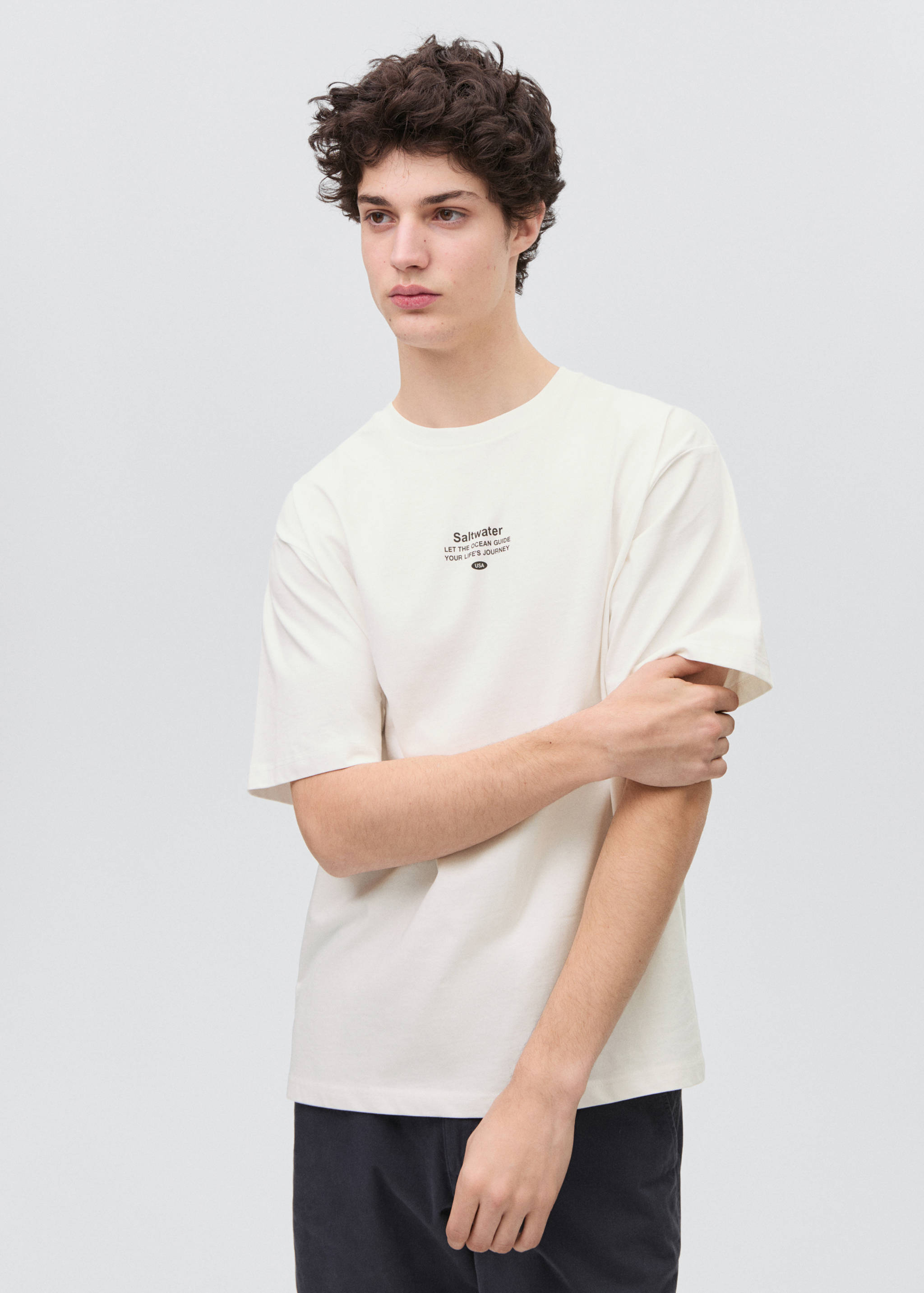 Short-sleeved printed t-shirt - Teen Boy | MANGO OUTLET USA