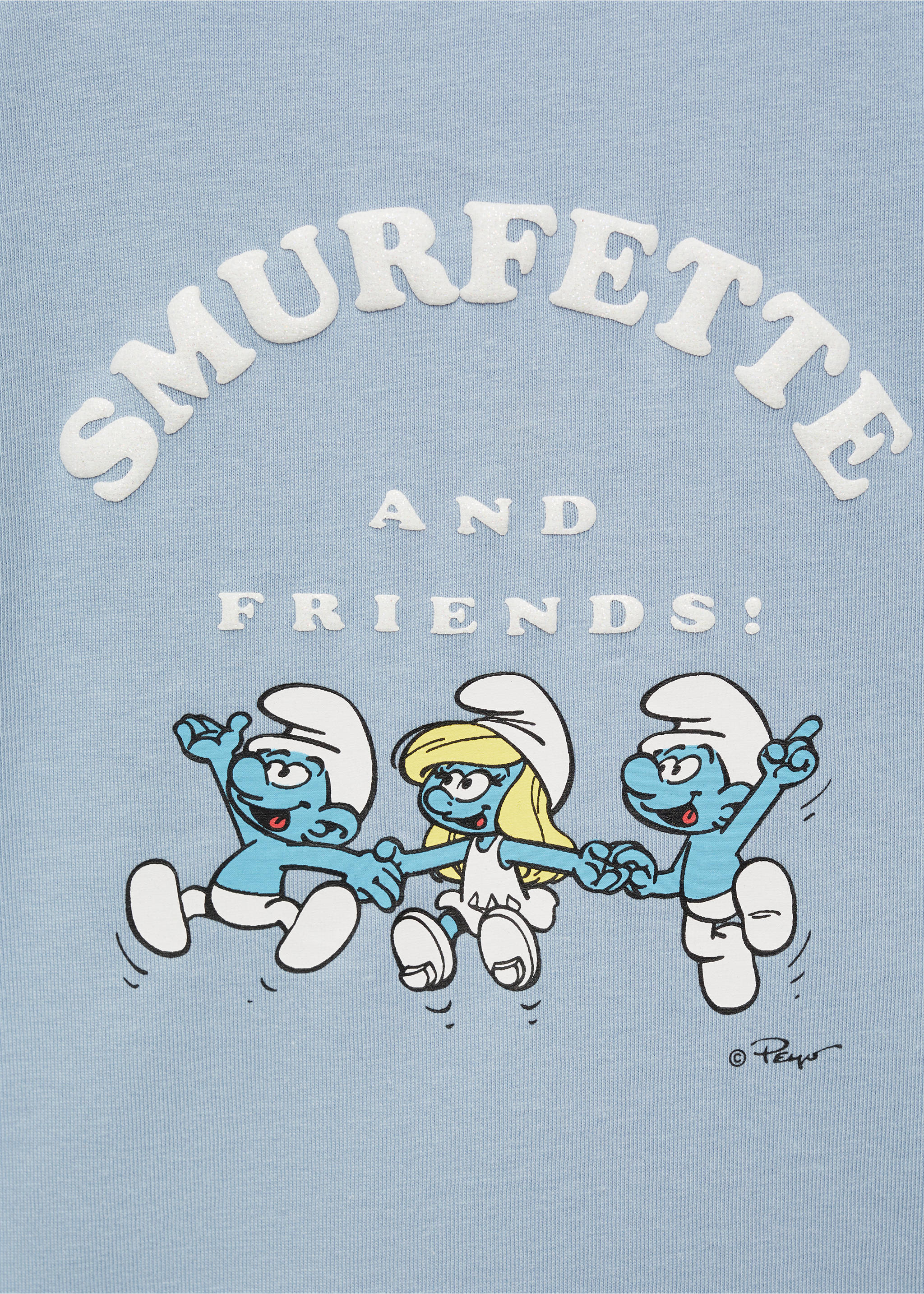 Smurfs frilly t-shirt - Details of the article 0, Blue. Ref: 87015743-00.