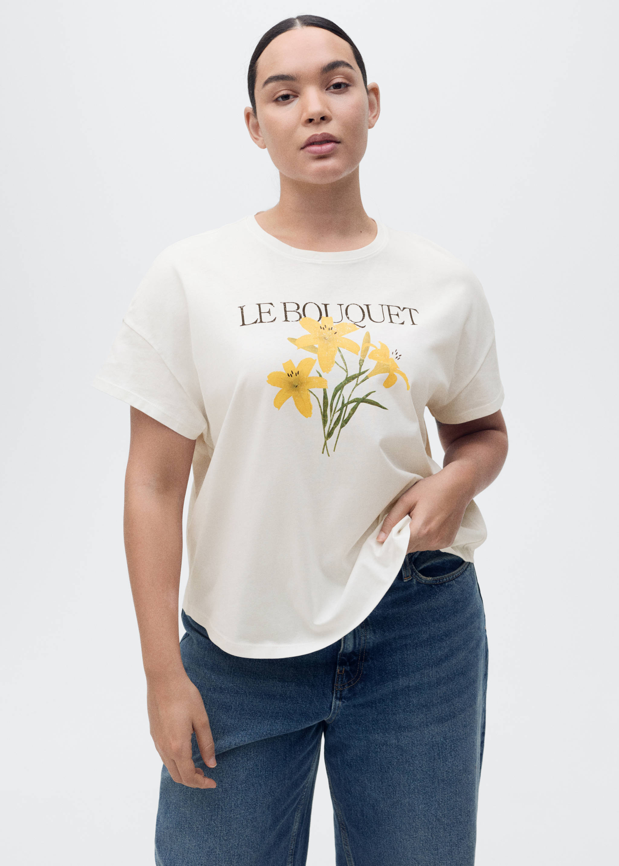 Cotton t-shirt with printed message - Details of the article 5