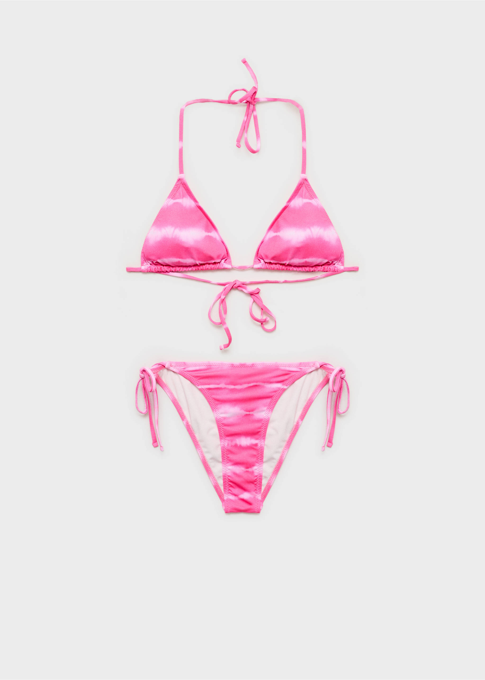 Bikini tie-dye - Artykuł bez modela/modelki, Jaskraworóżowy. Ref: 87015747-00.