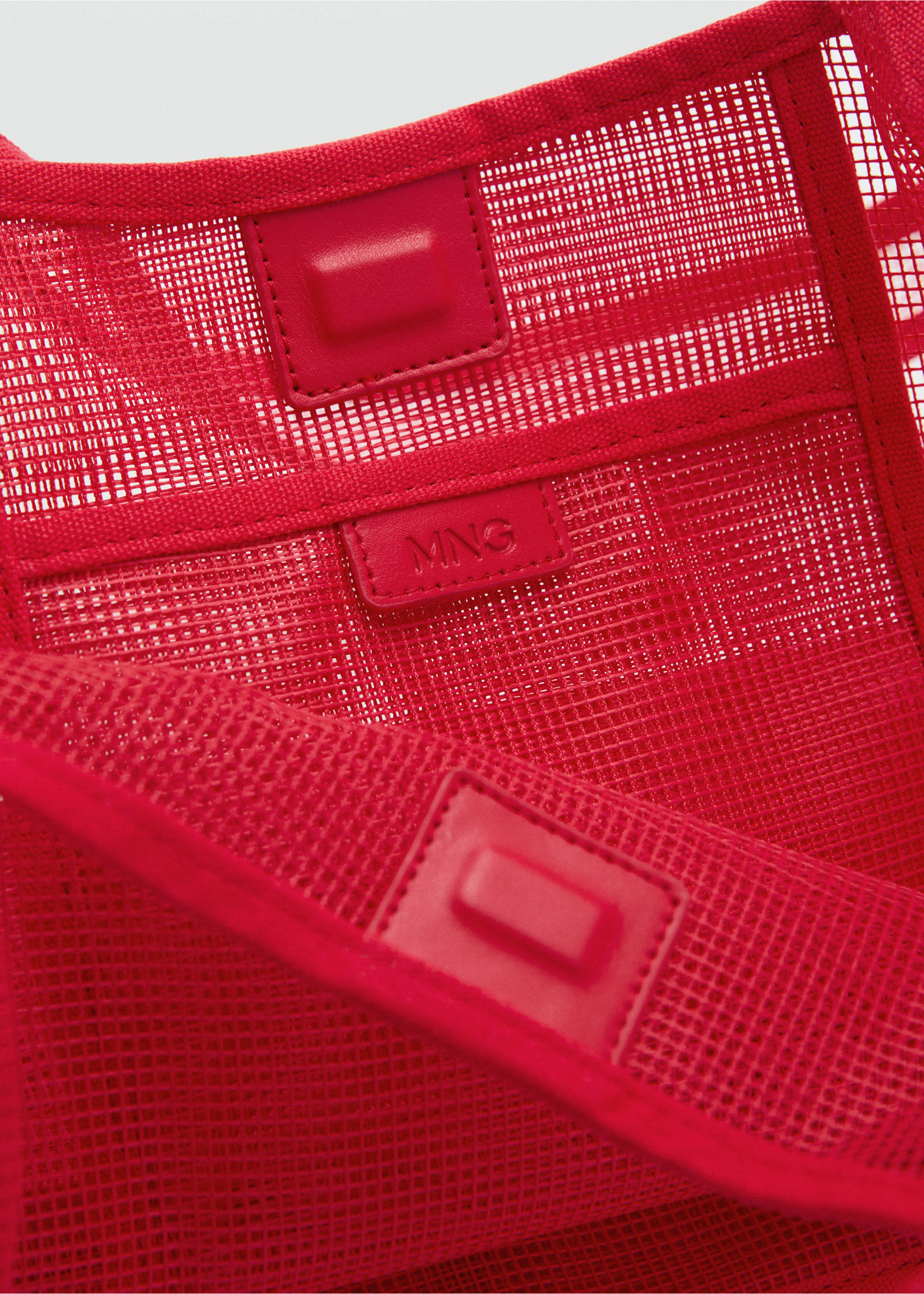 Mesh shopper bag - Details of the article 3, Red. Ref: 87015752-00.