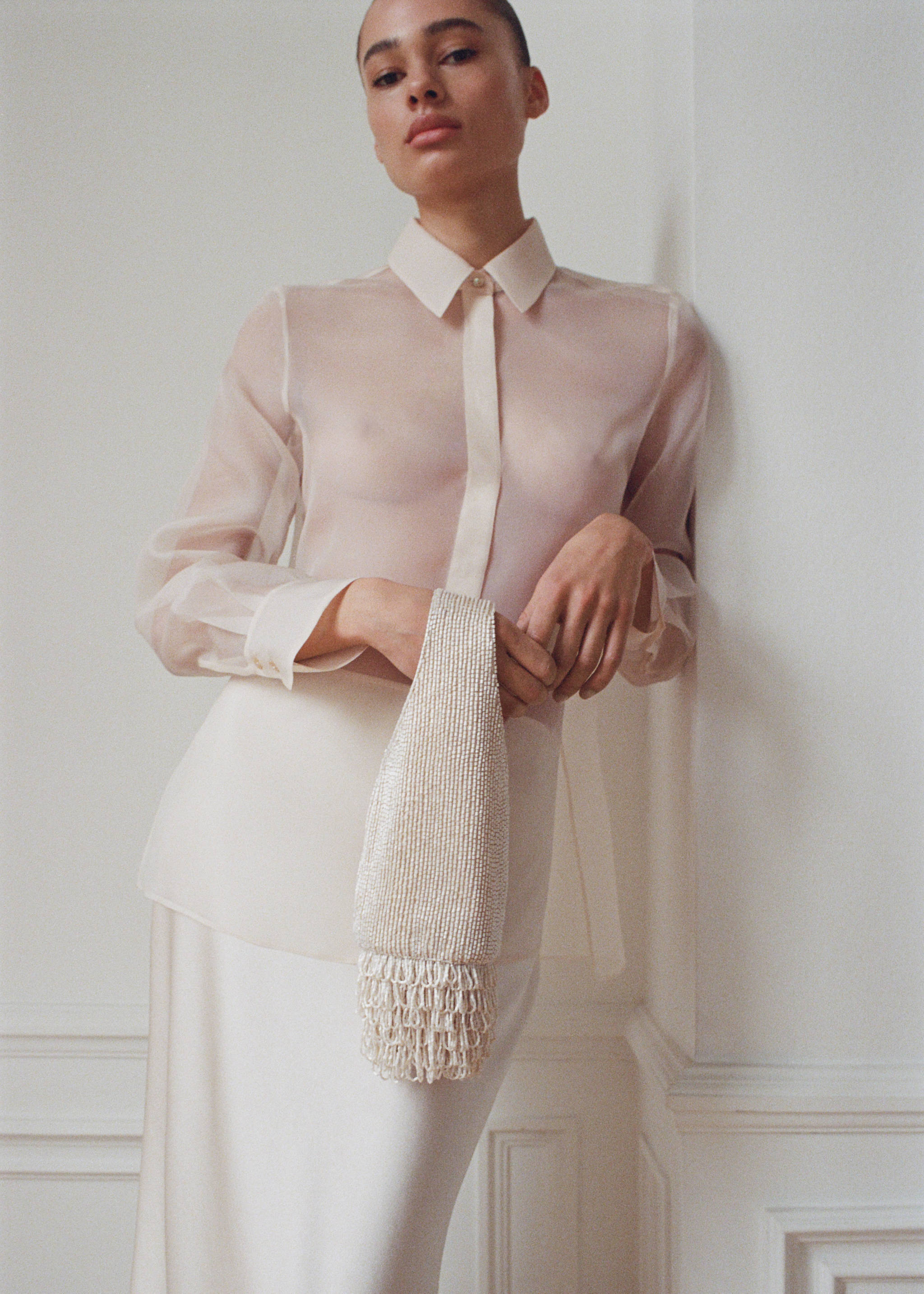 Rhinestone-embroidered handbag - General plane