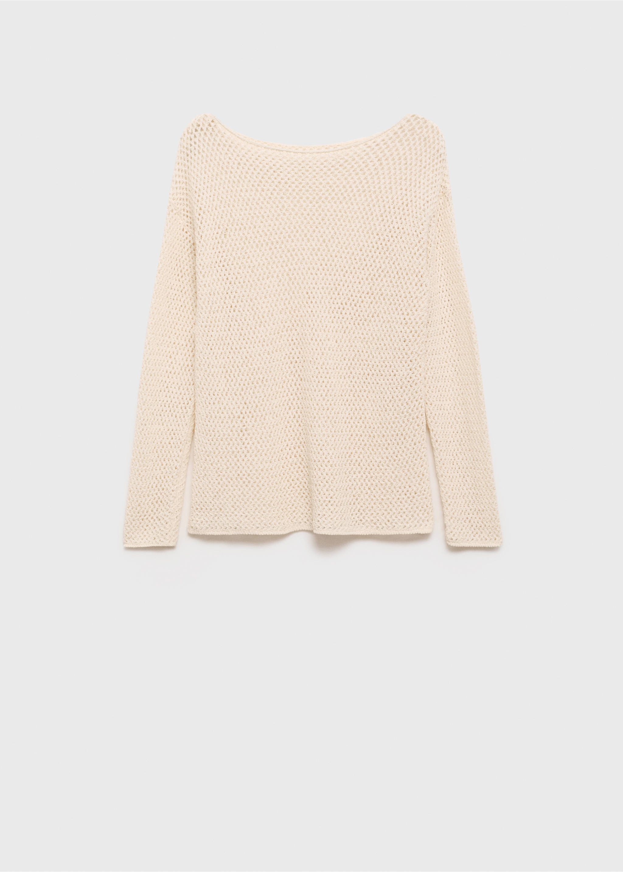 Openwork knitted boat-neck sweater - Article without model, Ecru. Ref: 87015754-00.