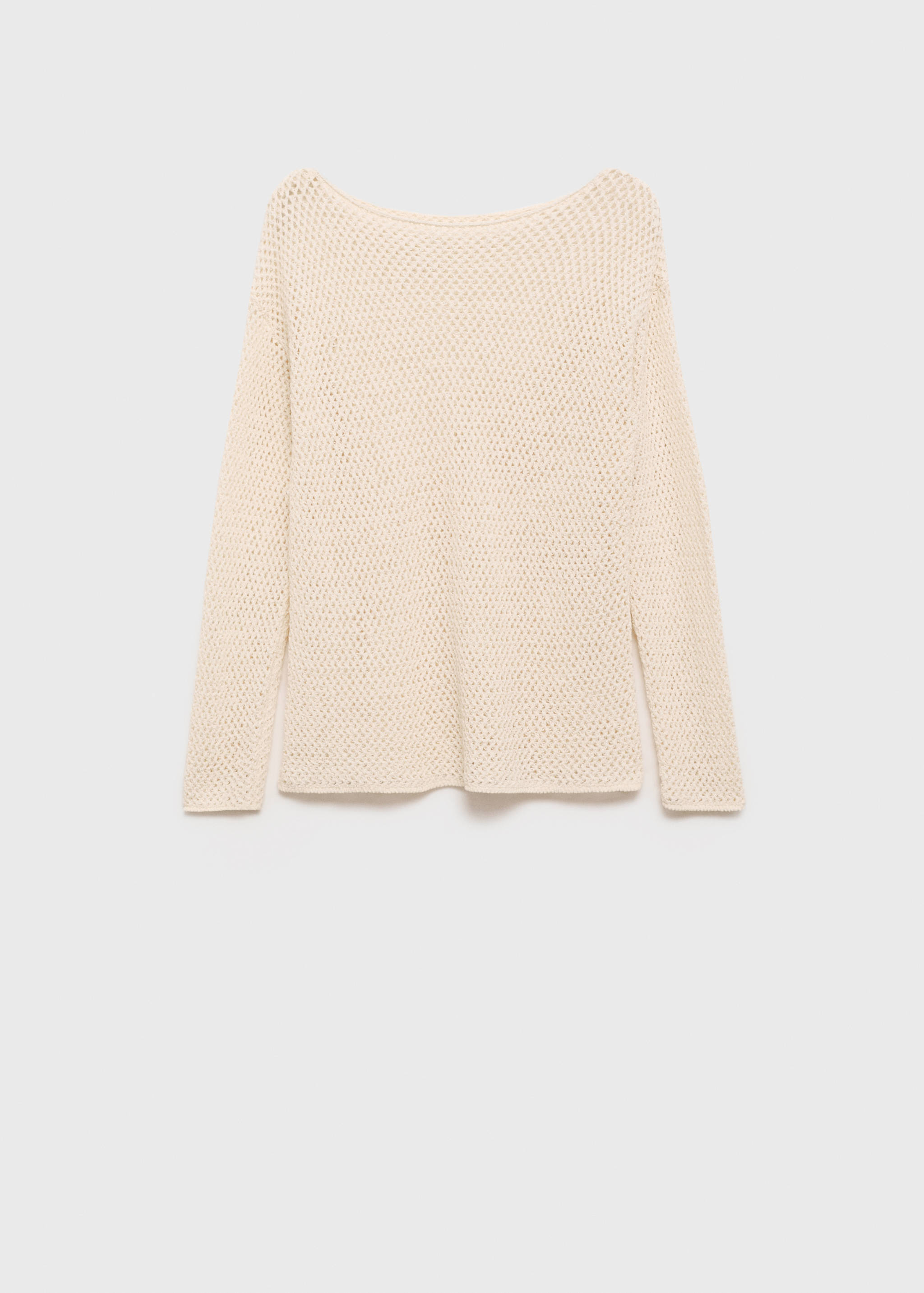 Pullover mit U-Boot-Ausschnitt und Lochstrickmuster - Artikel ohne Model