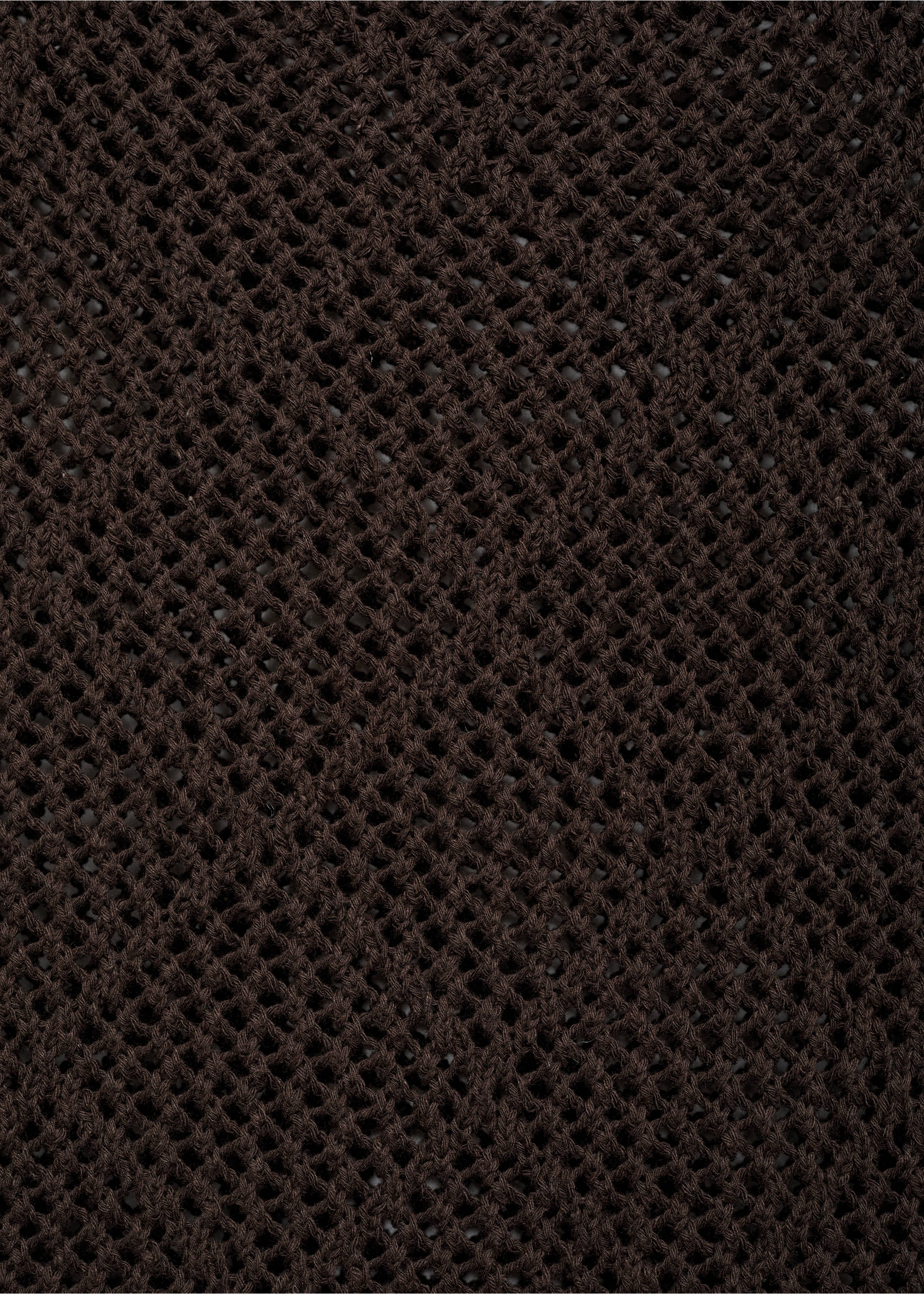 Knitted cotton sweater with lace design - Details of the article 8, Chocolate. Ref: 87015755-00.