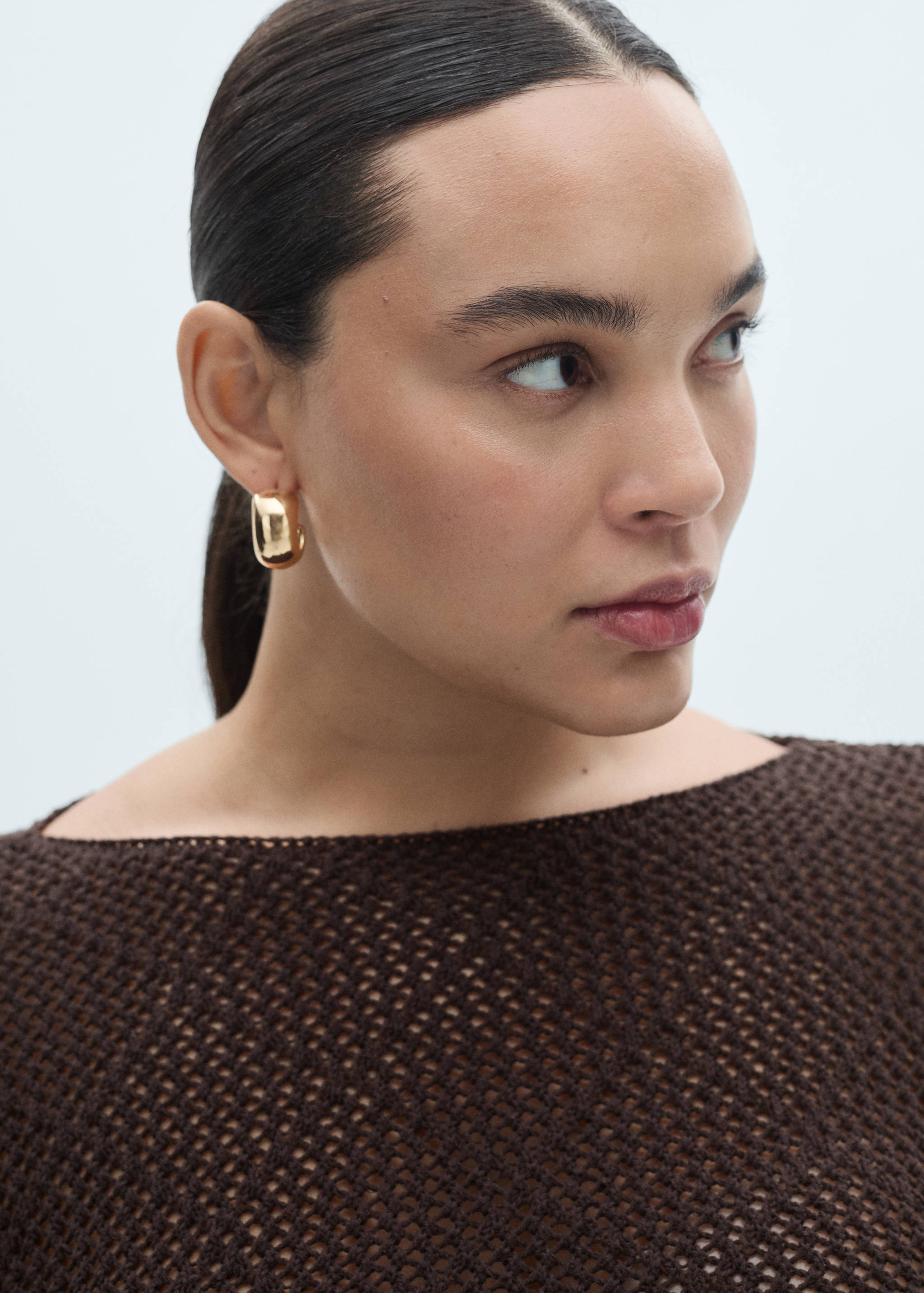 Openwork knitted cotton sweater - Details of the article 4