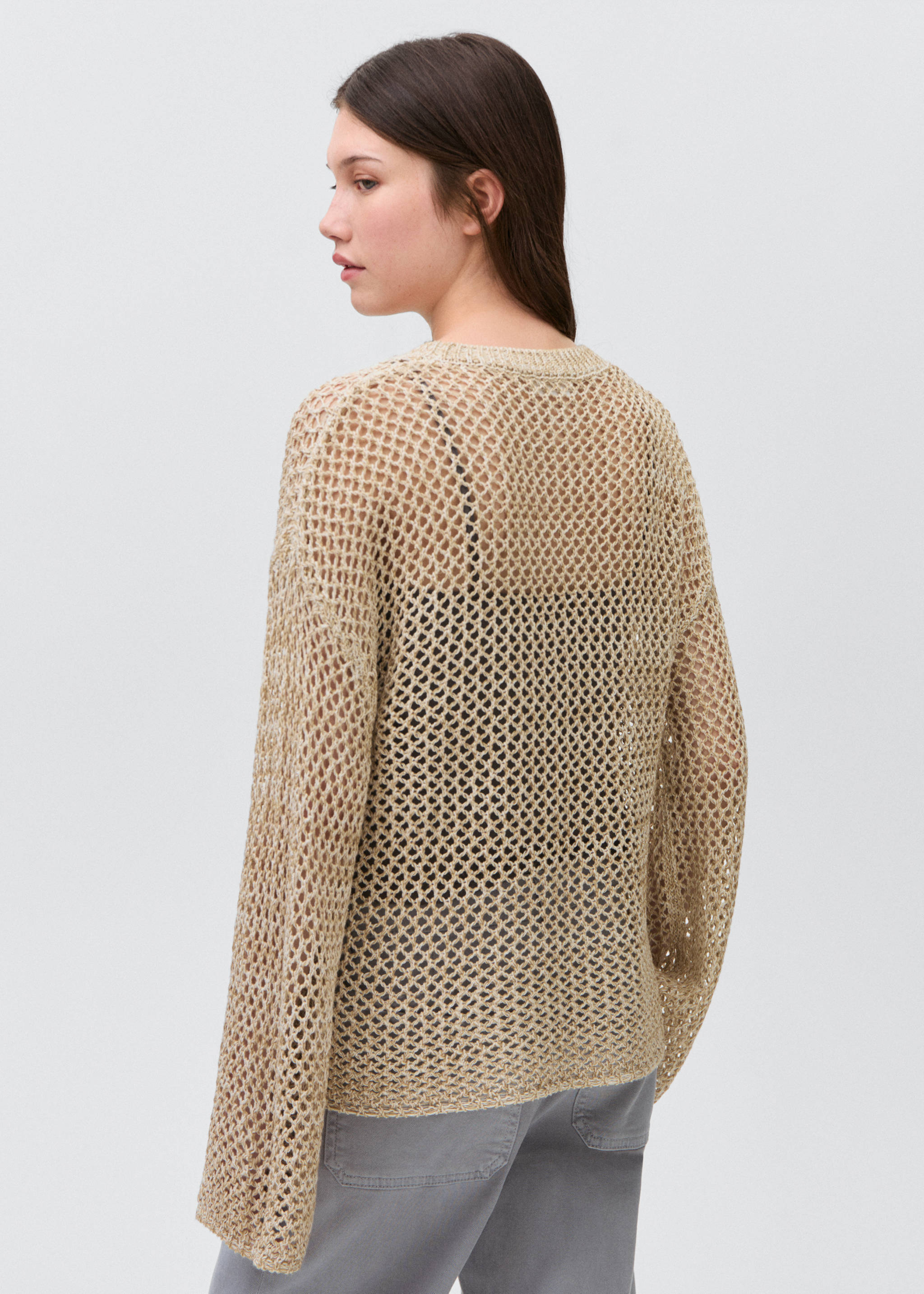 Pullover mit Lochstrickmuster - Rückseite des Artikels