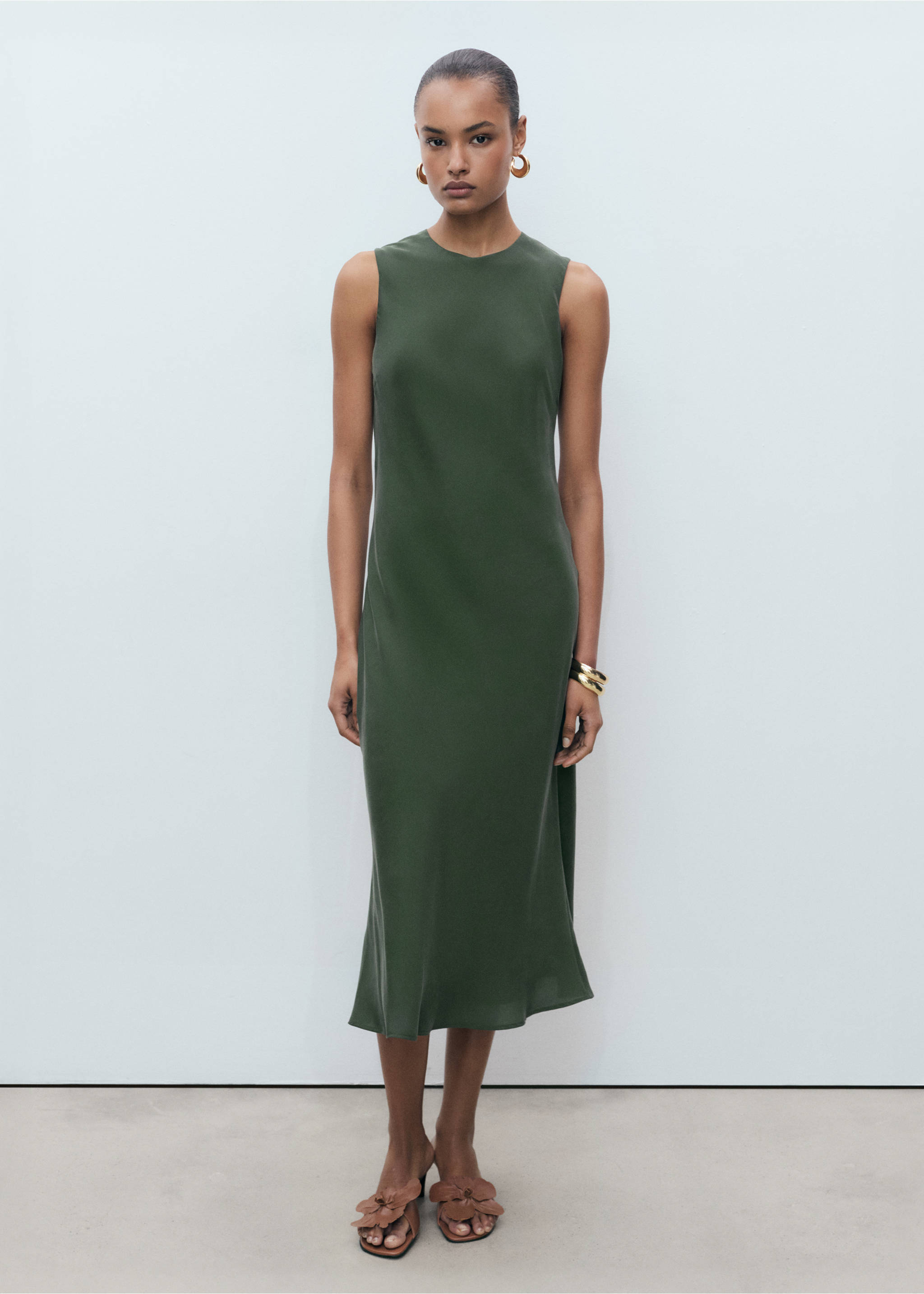 Shift midi dress - General plane, Green. Ref: 87015758-00.