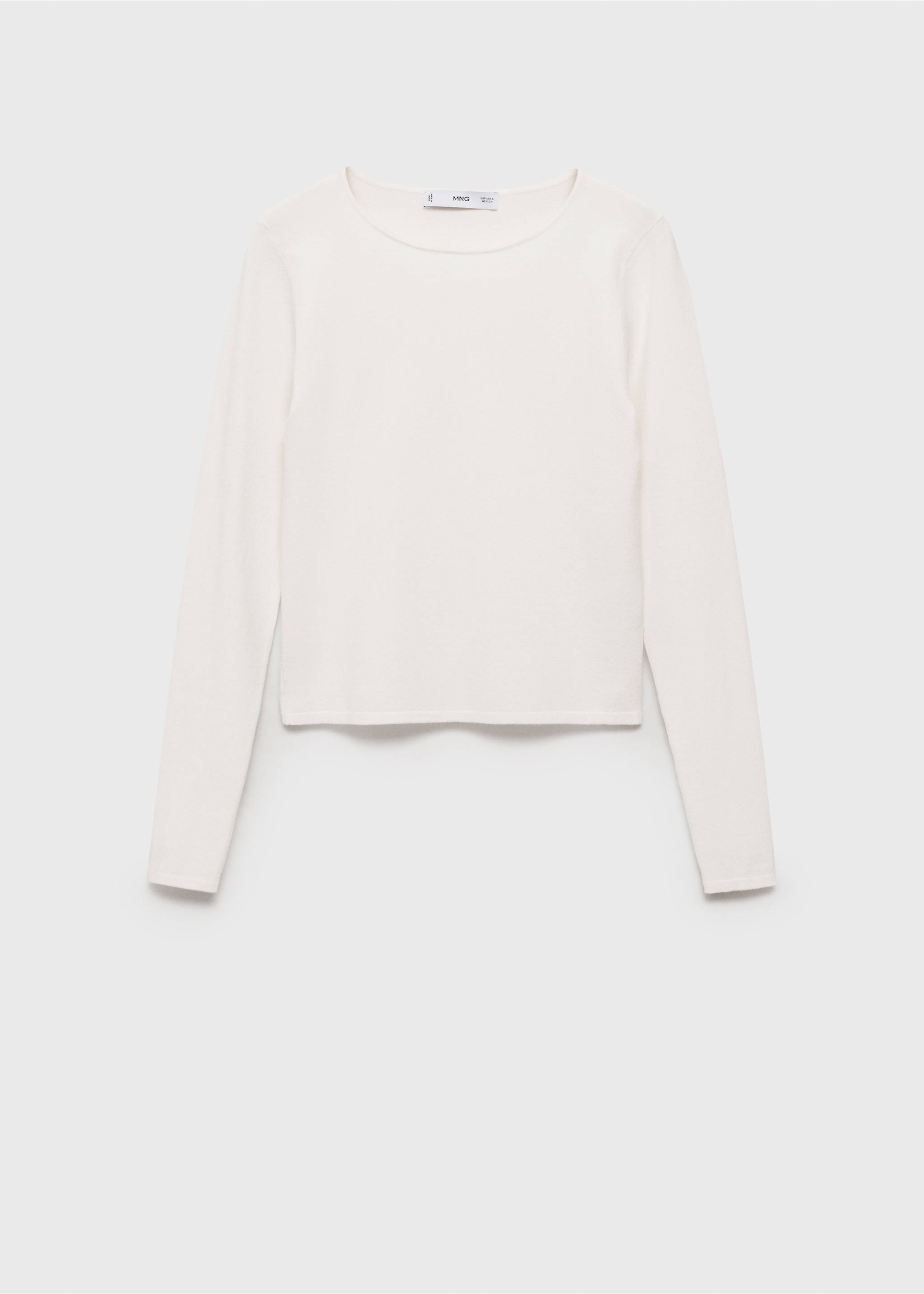 Fine-knit fitted sweater - Article without model, Ecru. Ref: 87015759-00.