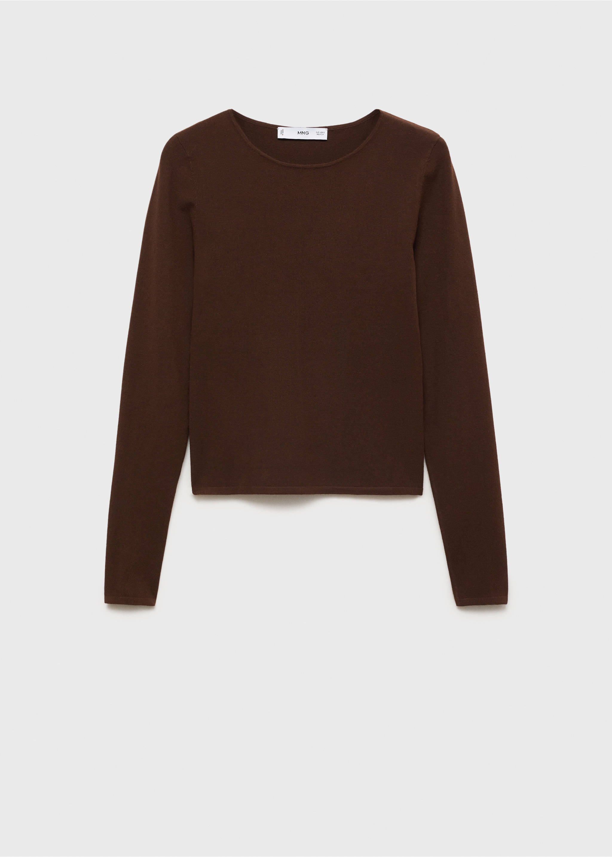 Fine-knit fitted sweater - Article without model, Chocolate. Ref: 87015759-00.