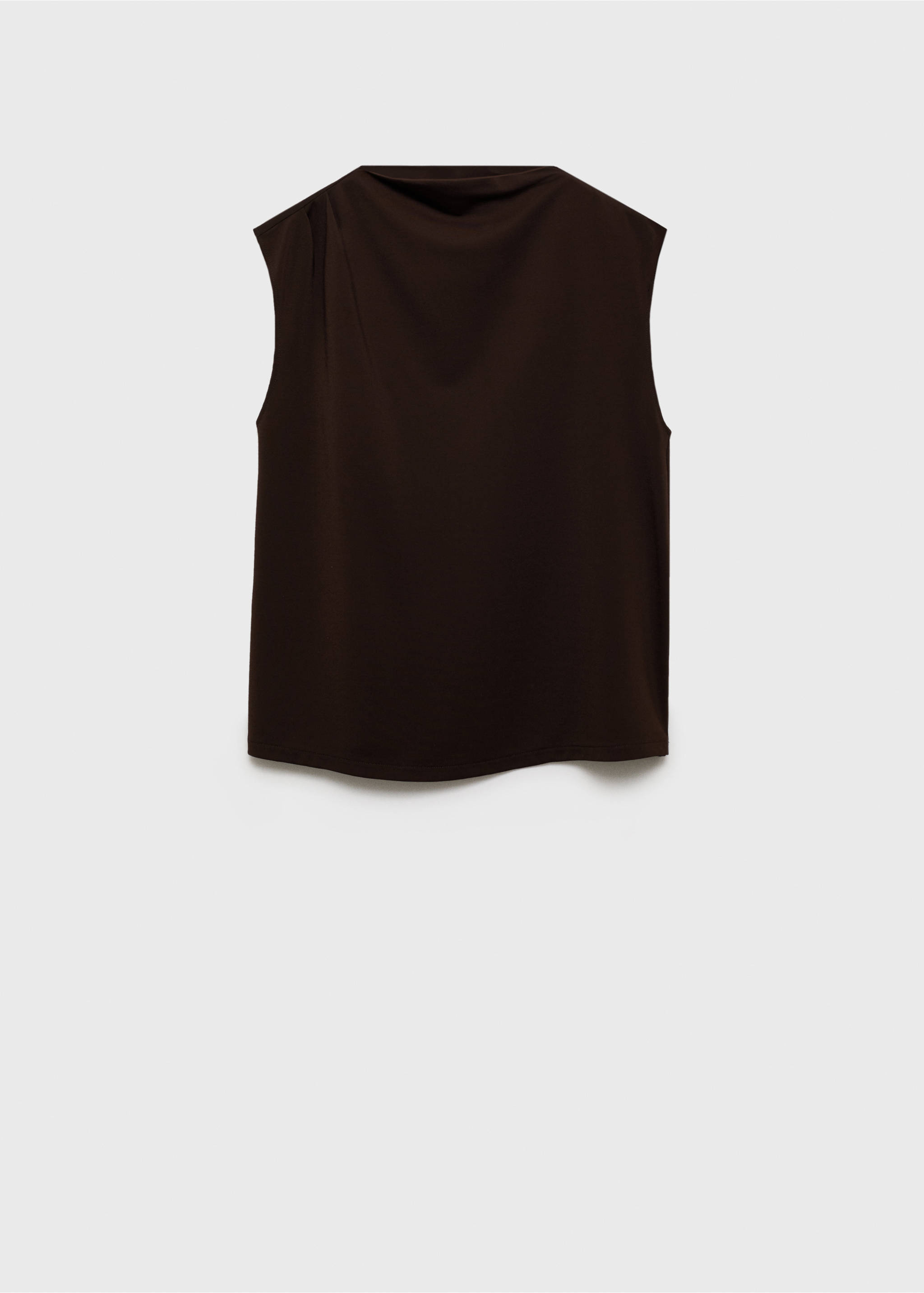 Maternity top with draped neck - Article without model, Chocolate. Ref: 87015763-00.