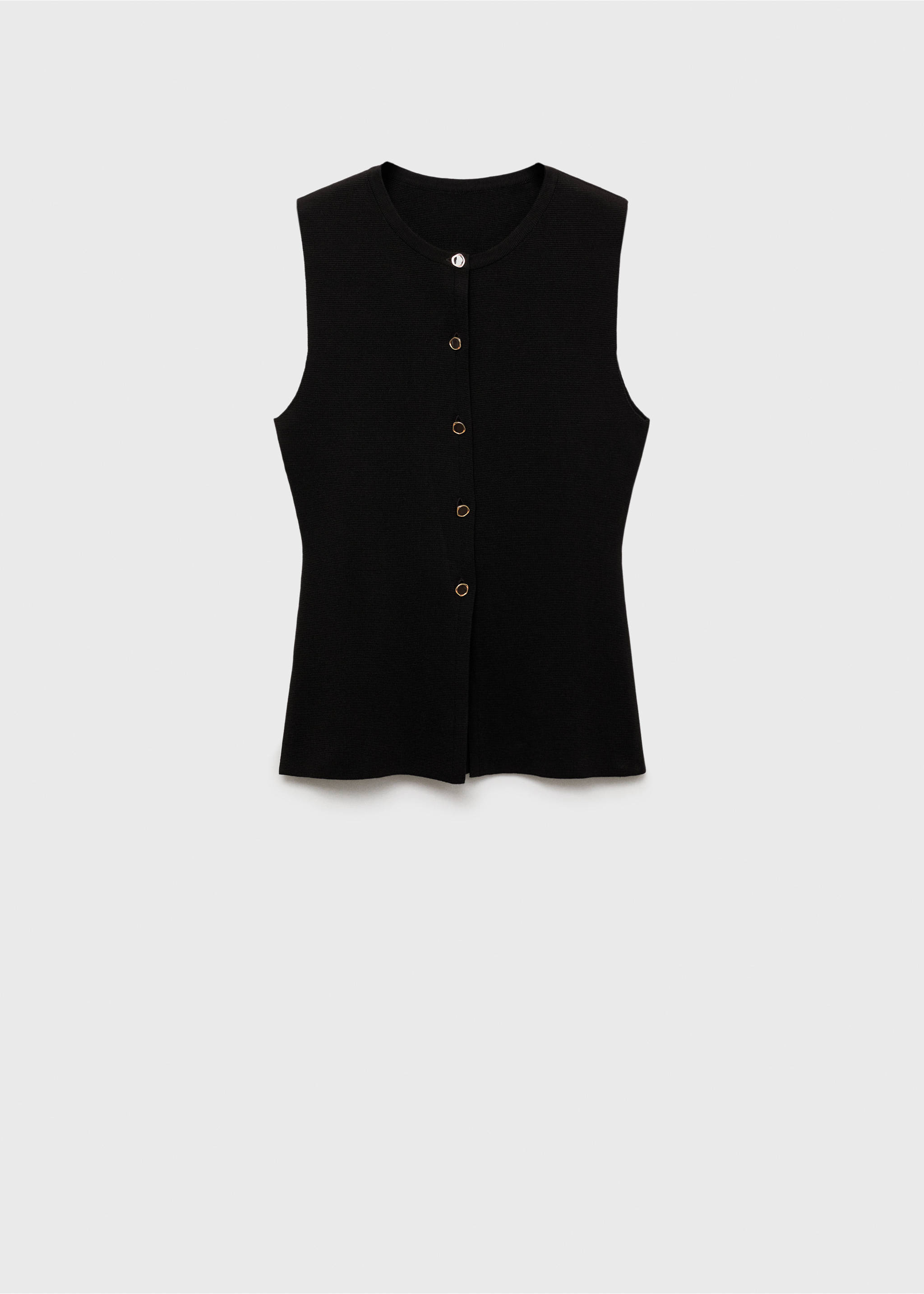 Fine-knit waistcoat with buttons - Article without model, Chocolate. Ref: 87015764-00.