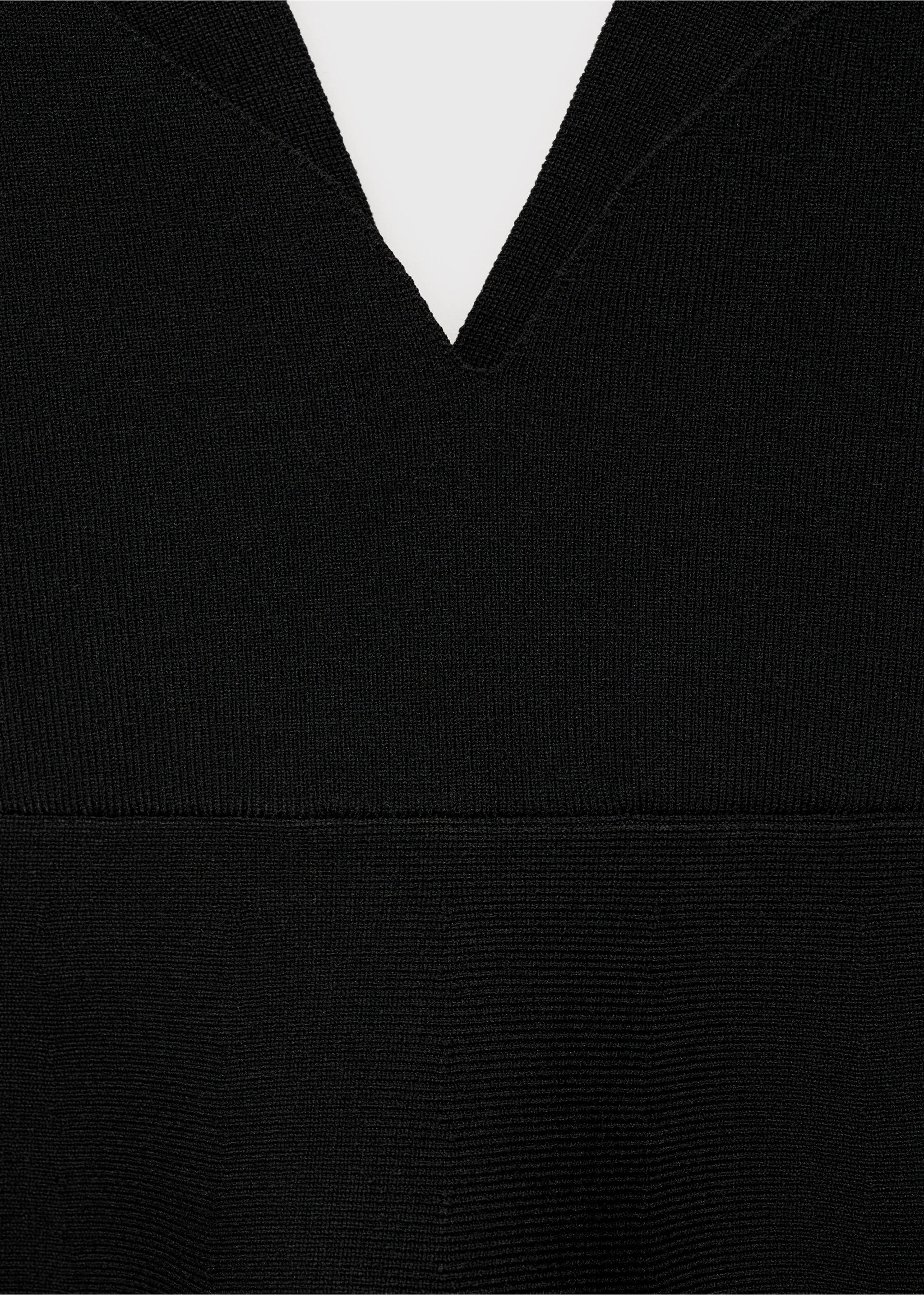 Fine-knit peplum top - Details of the article 8, Black. Ref: 87015765-00.