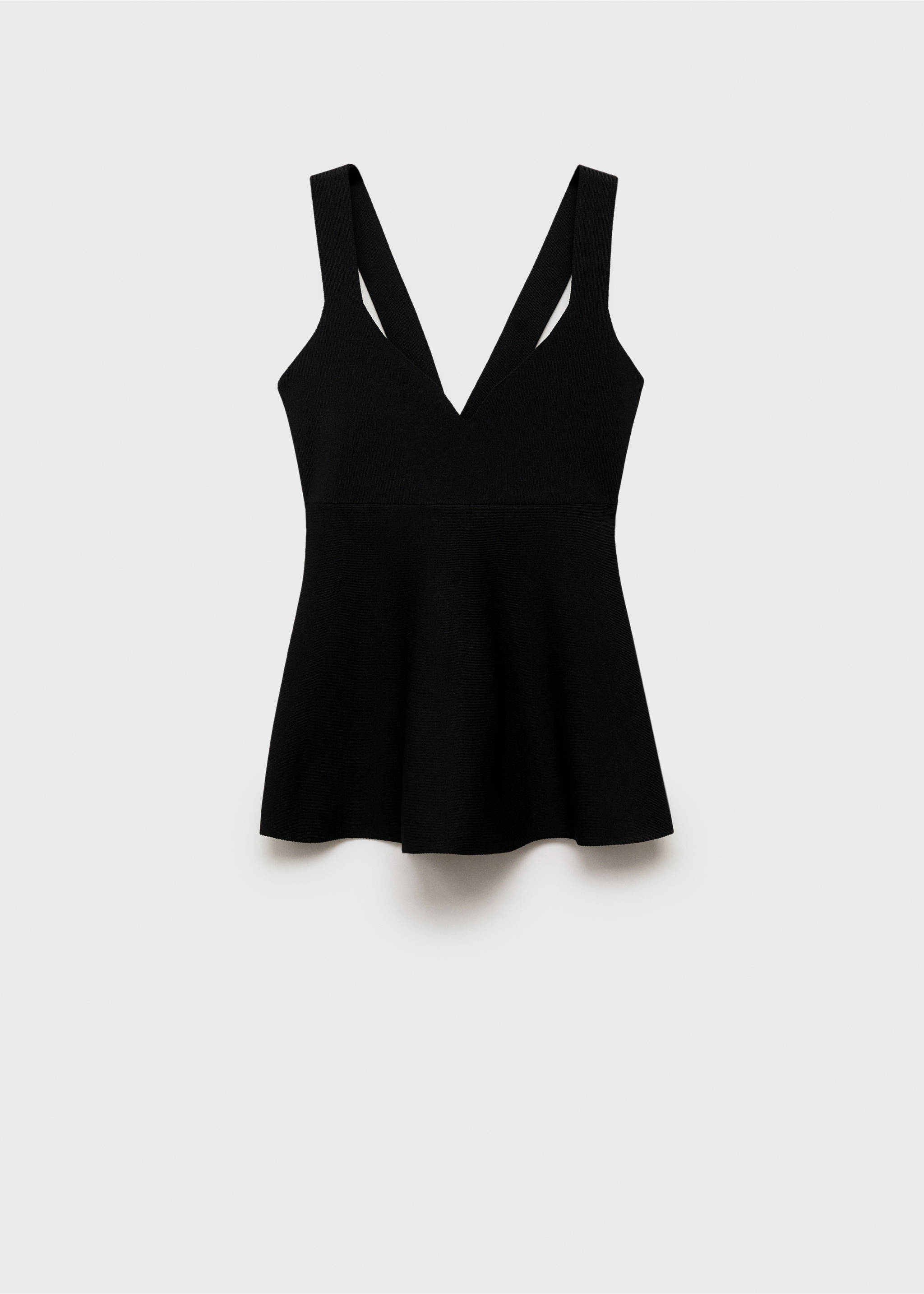 Fijngebreide peplum top - Artikel zonder model, Zwart. Ref: 87015765-00.