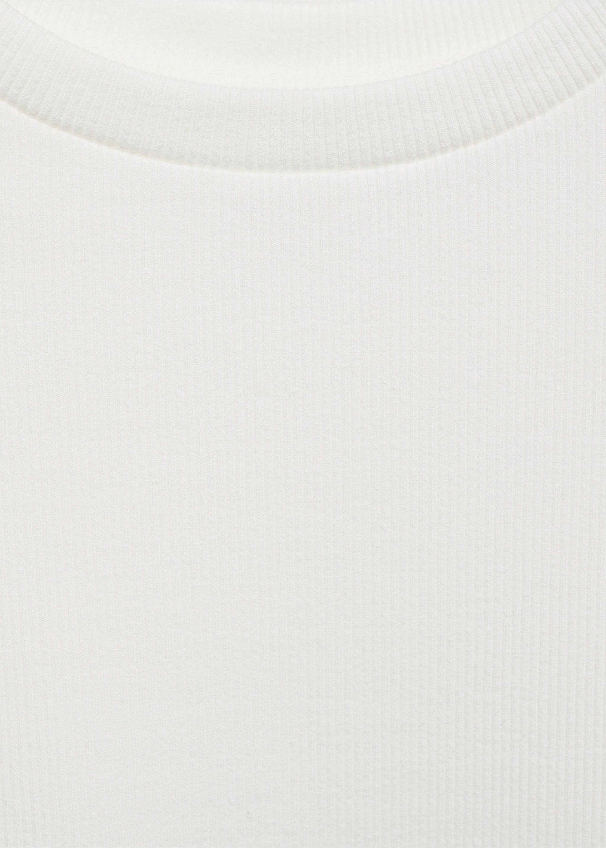 Geribd T-shirt met die-cut biesje - Detail van het artikel 8, Wit. Ref: 87015766-00.
