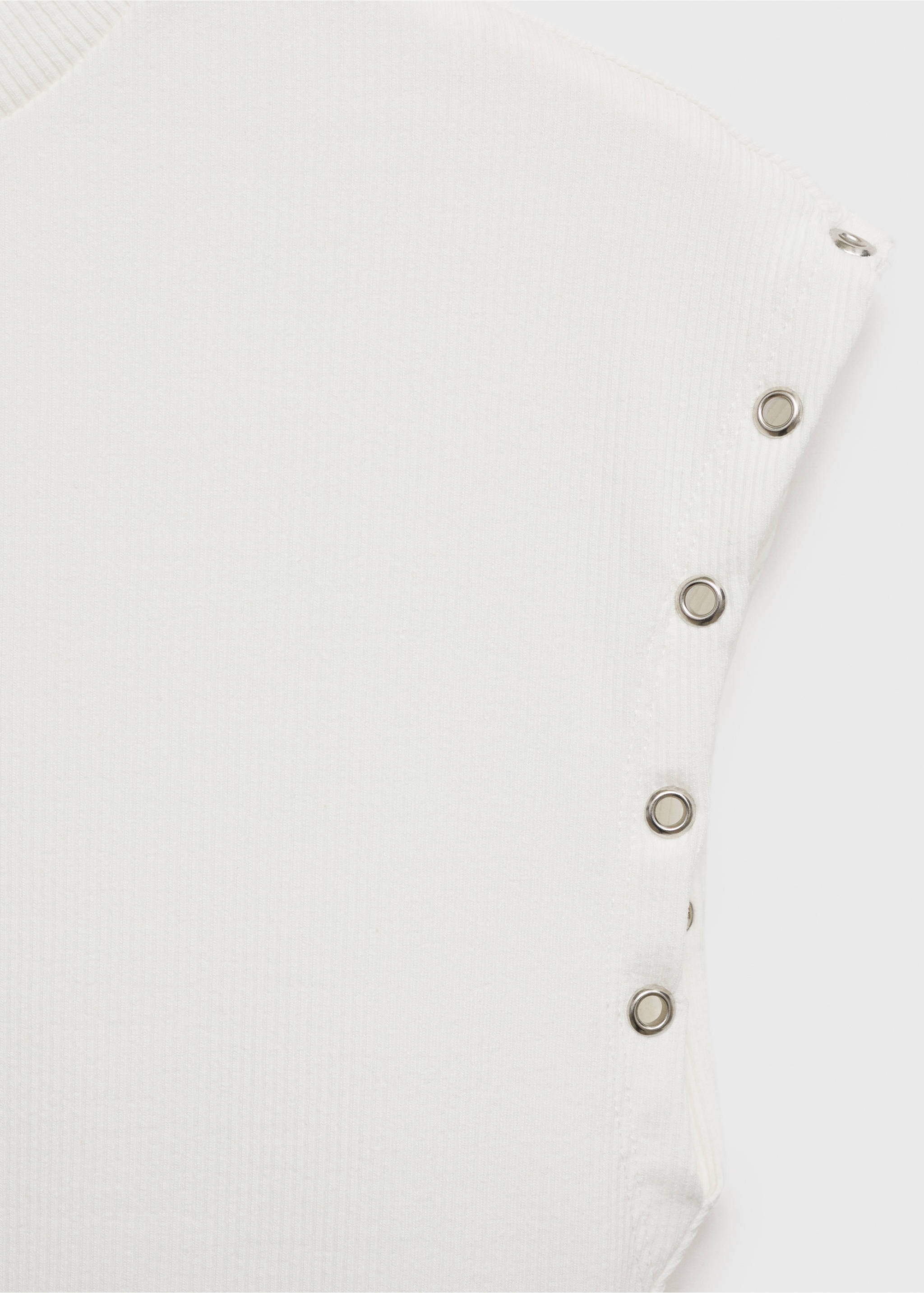 Geribd T-shirt met die-cut biesje - Detail van het artikel 0, Wit. Ref: 87015766-00.