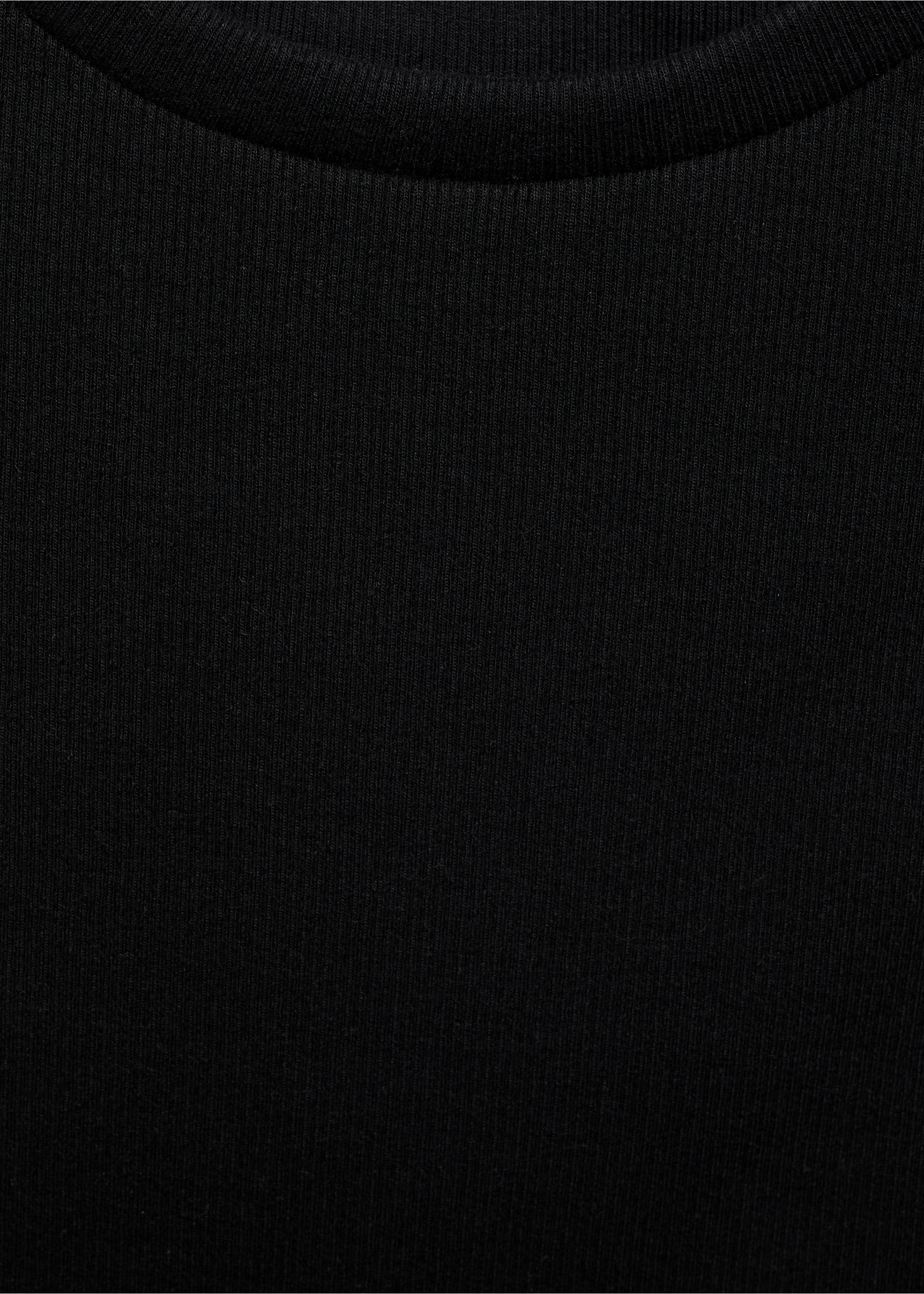 Geribd T-shirt met die-cut biesje - Detail van het artikel 8, Zwart. Ref: 87015766-00.